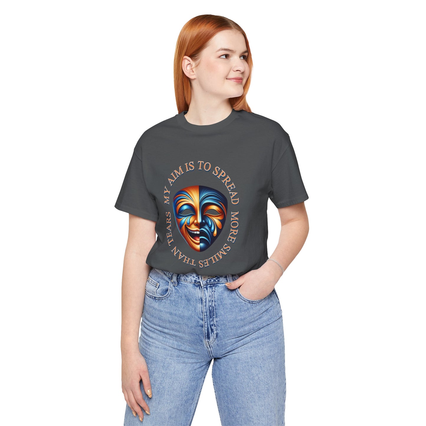 Smile Now, Cry Later Unisex Tee, Laugh Love Quote Shirt, Happy Sad Graphic Tshirt, Emotional Balance Top, Positive Negativity Apparel