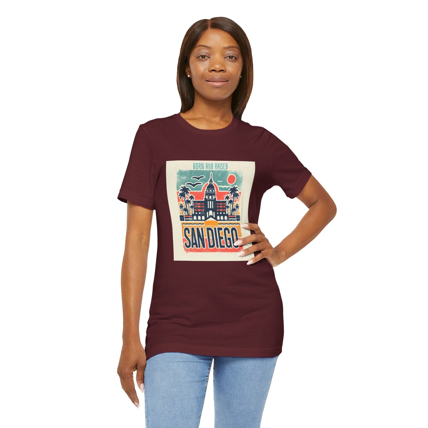 San Diego Native Unisex Tee, Born and Raised California Shirt, Short Sleeve T-Shirt, Souvenir Gift, Beach Lover Top