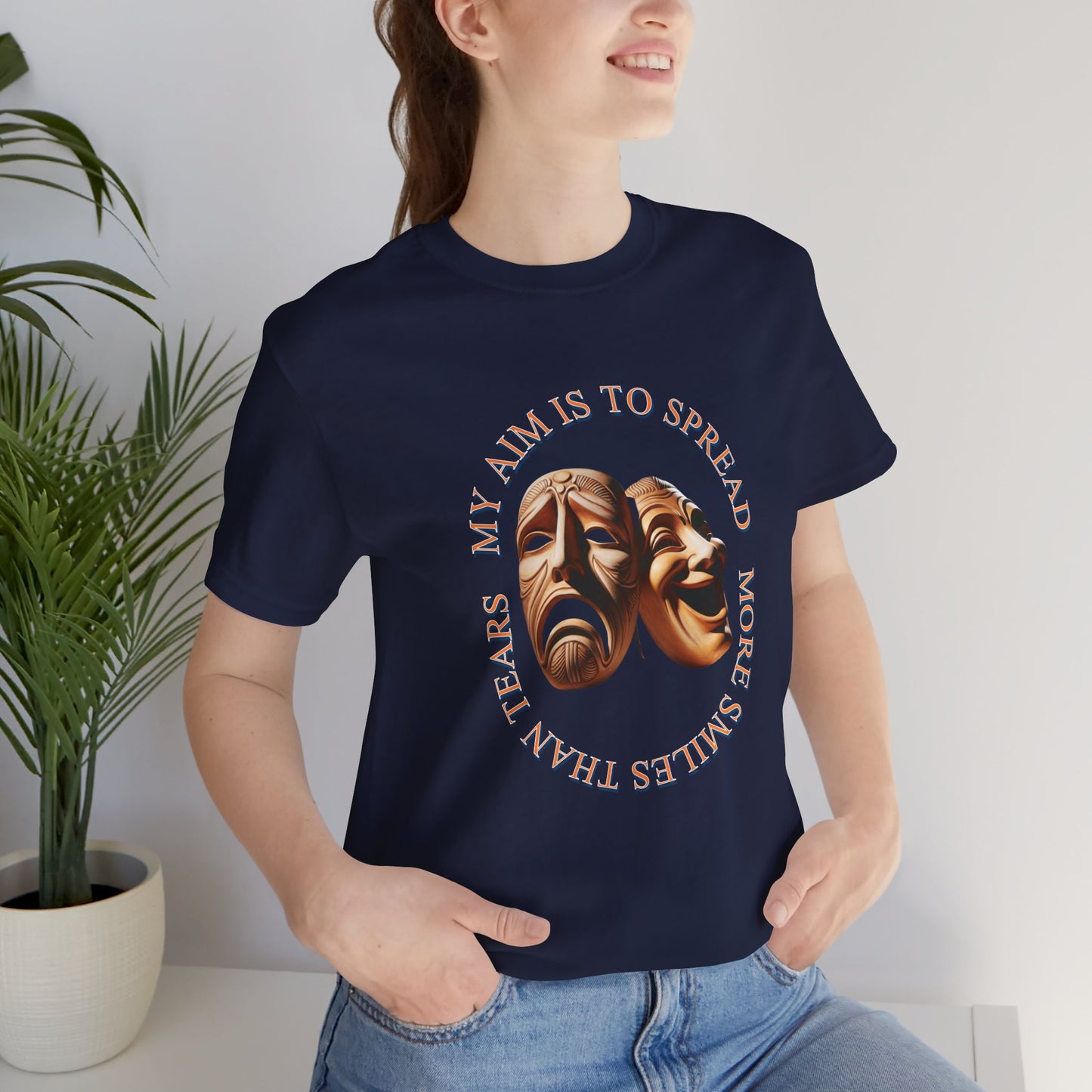 Comedy & Tragedy Unisex Tee, Laugh Now Cry Later Shirt, Drama Masks T-Shirt, Theater Lover Gift, Quote Graphic Tee