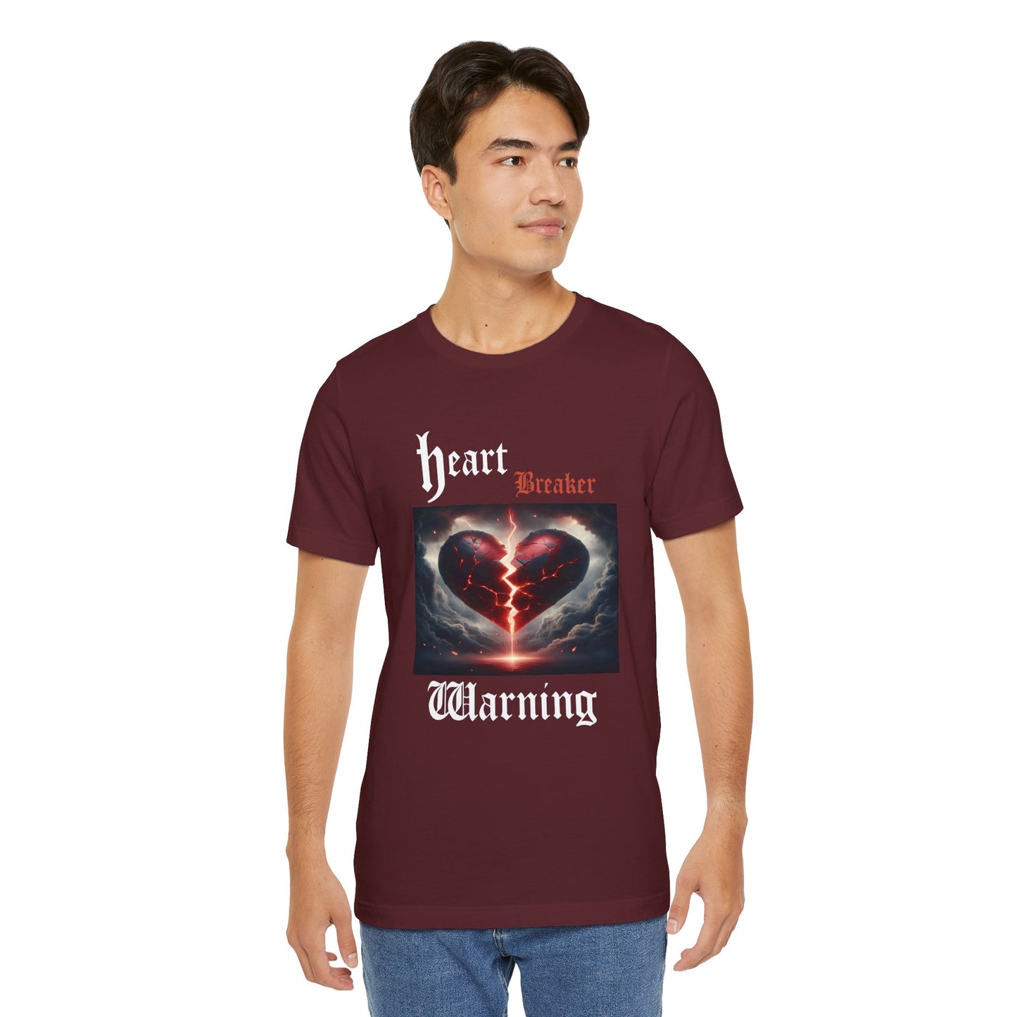 Heartbreaker Warning Tee, Cool Graphic T-Shirt, Unisex Casual Wear, Perfect for Valentine's Day, Gifts for Friends, Trendy Fashion