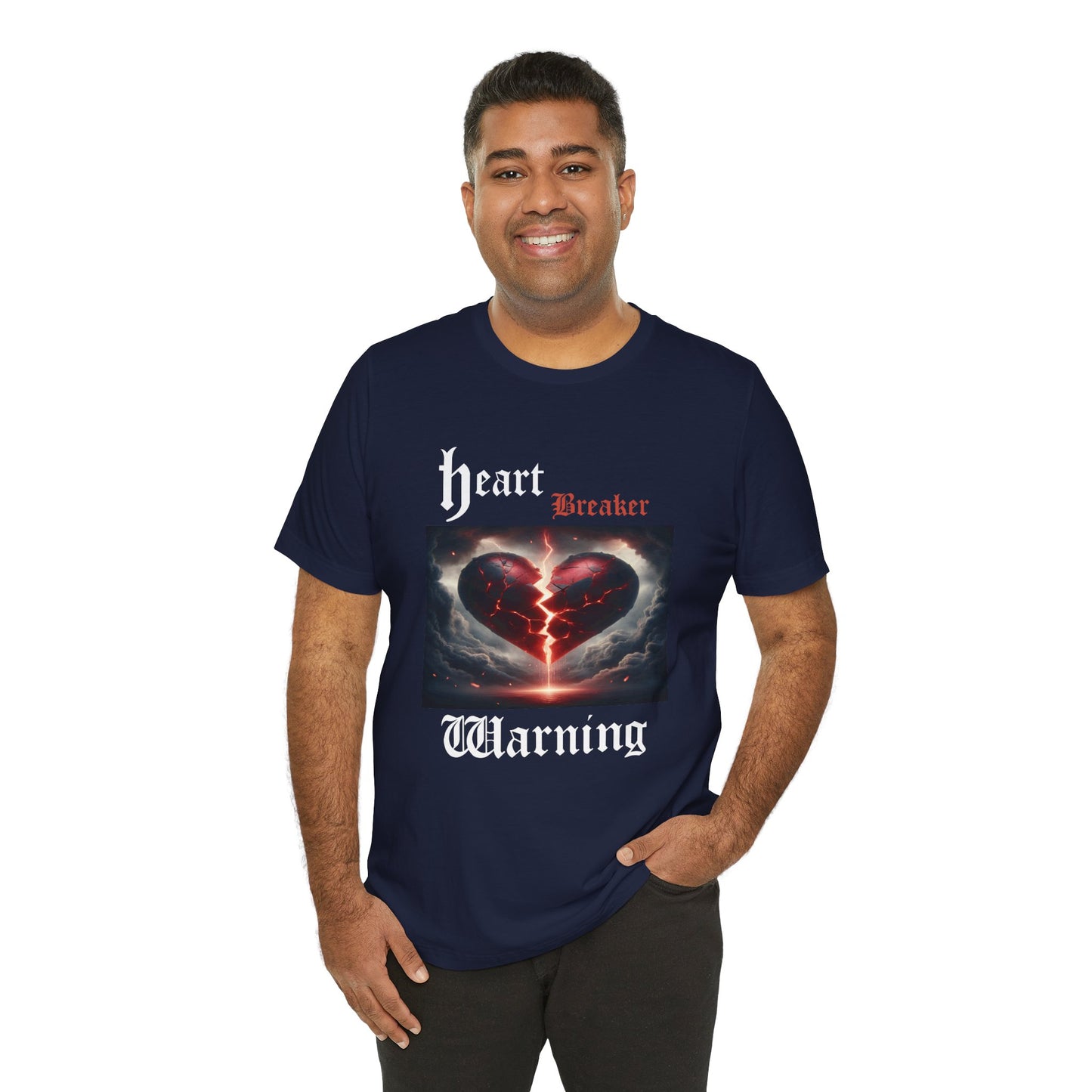 Heartbreaker Warning Tee, Cool Graphic T-Shirt, Unisex Casual Wear, Perfect for Valentine's Day, Gifts for Friends, Trendy Fashion