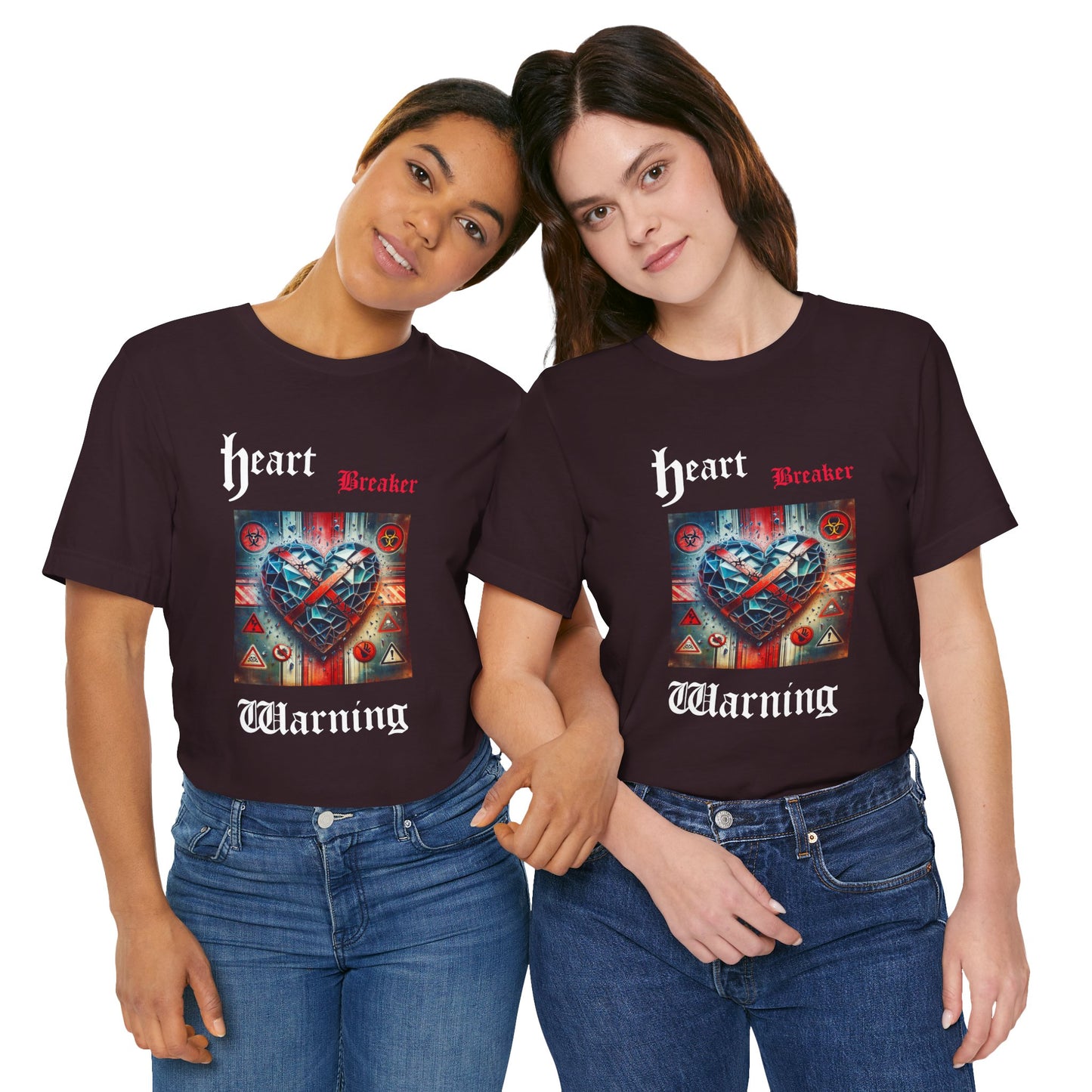 Heart Breaker Warning Tee, Trendy Graphic T-Shirt for Fashion Lovers, Valentine's Day Gift, Streetwear Style, Casual Everyday Wear, Unique