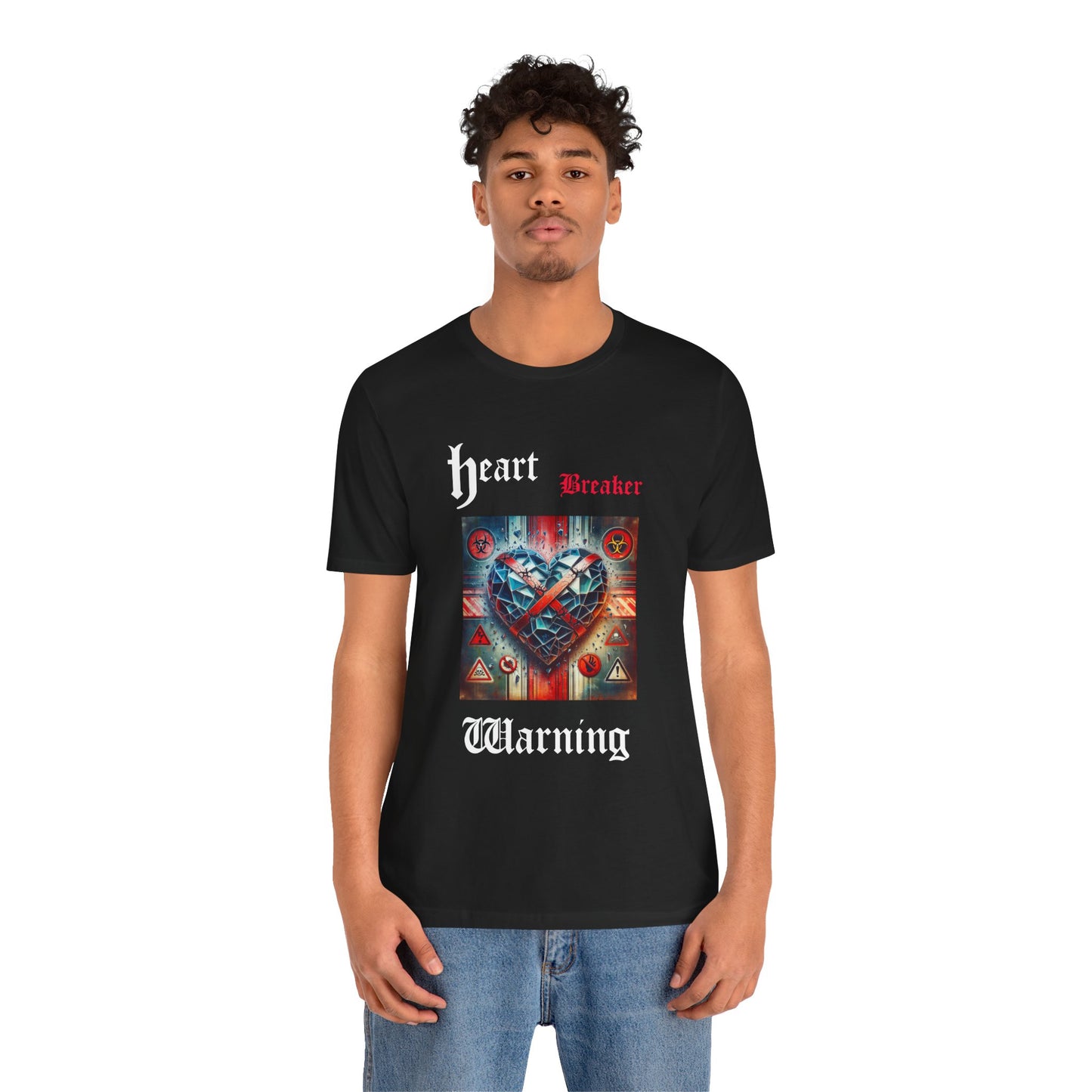 Heart Breaker Warning Tee, Trendy Graphic T-Shirt for Fashion Lovers, Valentine's Day Gift, Streetwear Style, Casual Everyday Wear, Unique