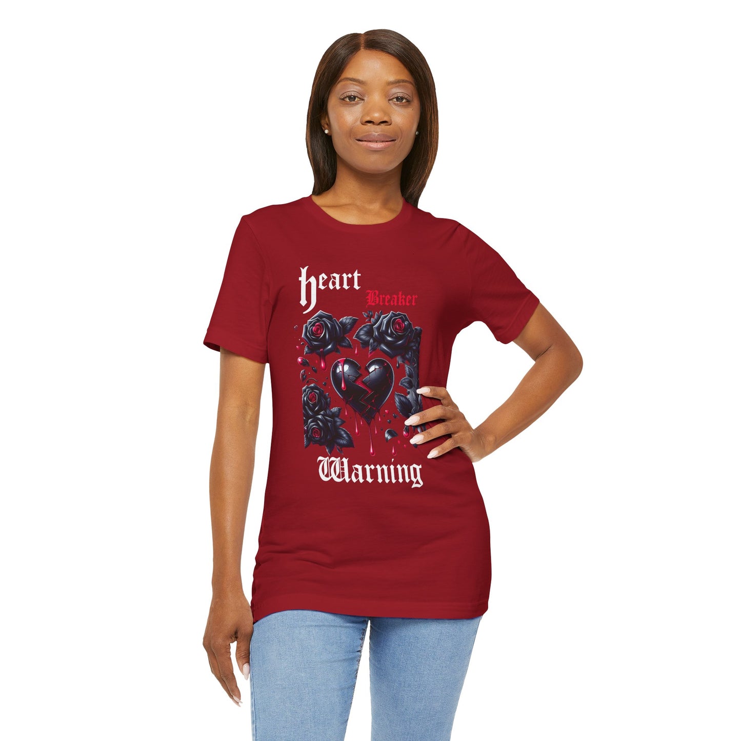 Heart Breaker Warning Unisex Tee, Graphic T-shirt, Provocative Shirt, Short Sleeve Top, Edgy Tees