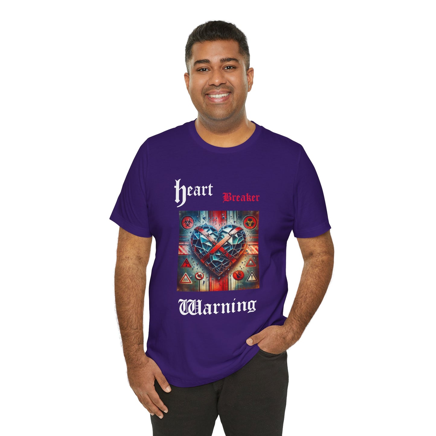 Heart Breaker Warning Tee, Trendy Graphic T-Shirt for Fashion Lovers, Valentine's Day Gift, Streetwear Style, Casual Everyday Wear, Unique