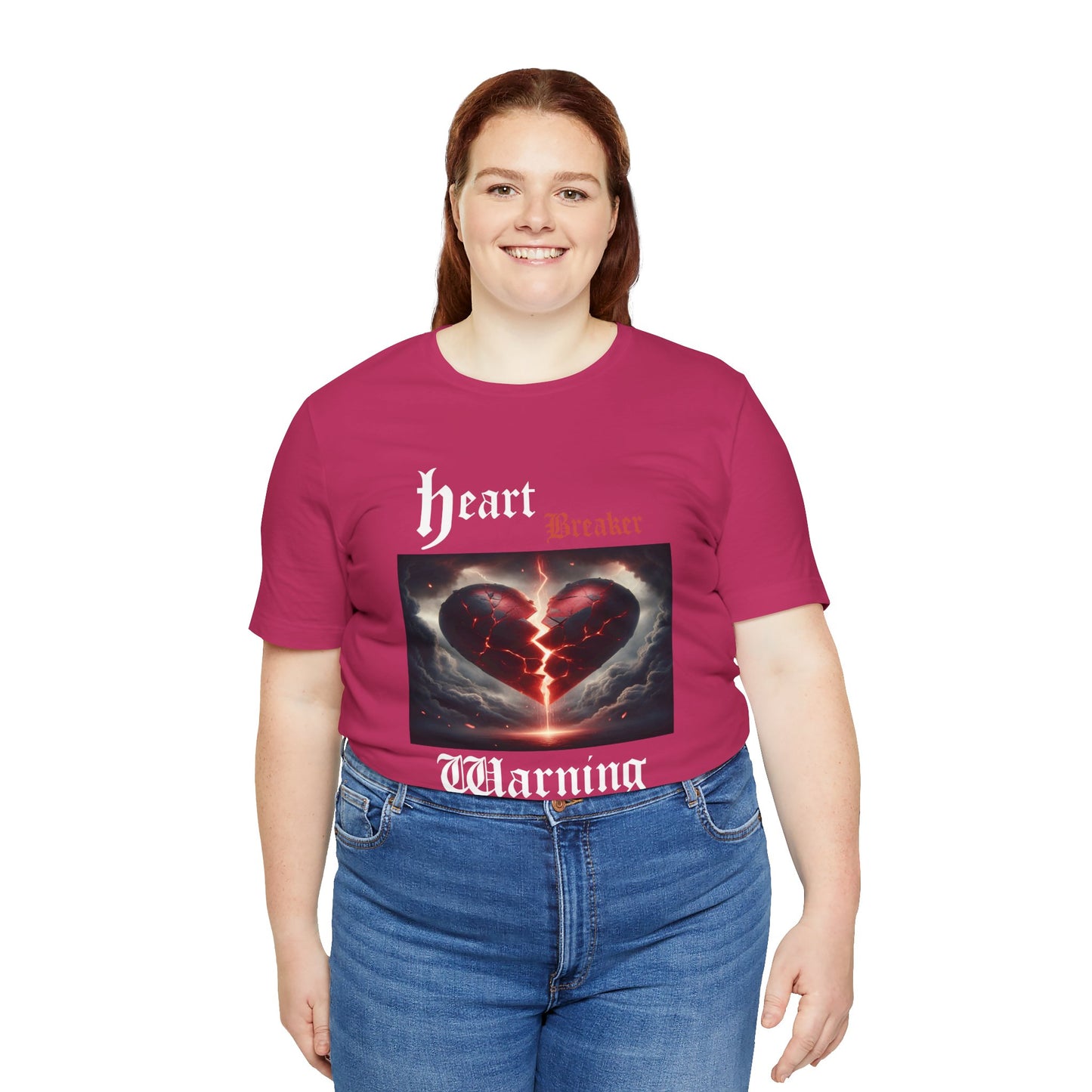 Heartbreaker Warning Tee, Cool Graphic T-Shirt, Unisex Casual Wear, Perfect for Valentine's Day, Gifts for Friends, Trendy Fashion