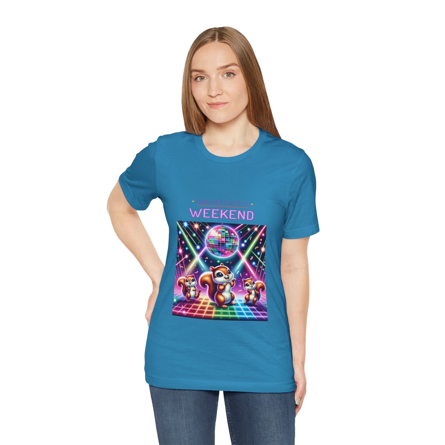 Bachelorette Weekend Tee, Vibrant Party Shirt, Unisex Fun Tee, Disco Theme Top, Group Celebration Apparel