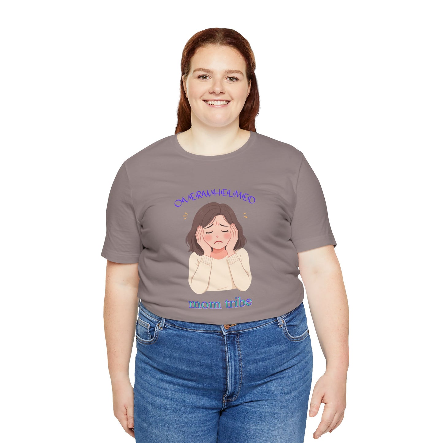 Mom Tribe Short Sleeve Tee - Overwhelmed, Unisex Tee for Moms, Mother's Day Gift, Mom Life Shirt, Casual Wear, Gift for Her