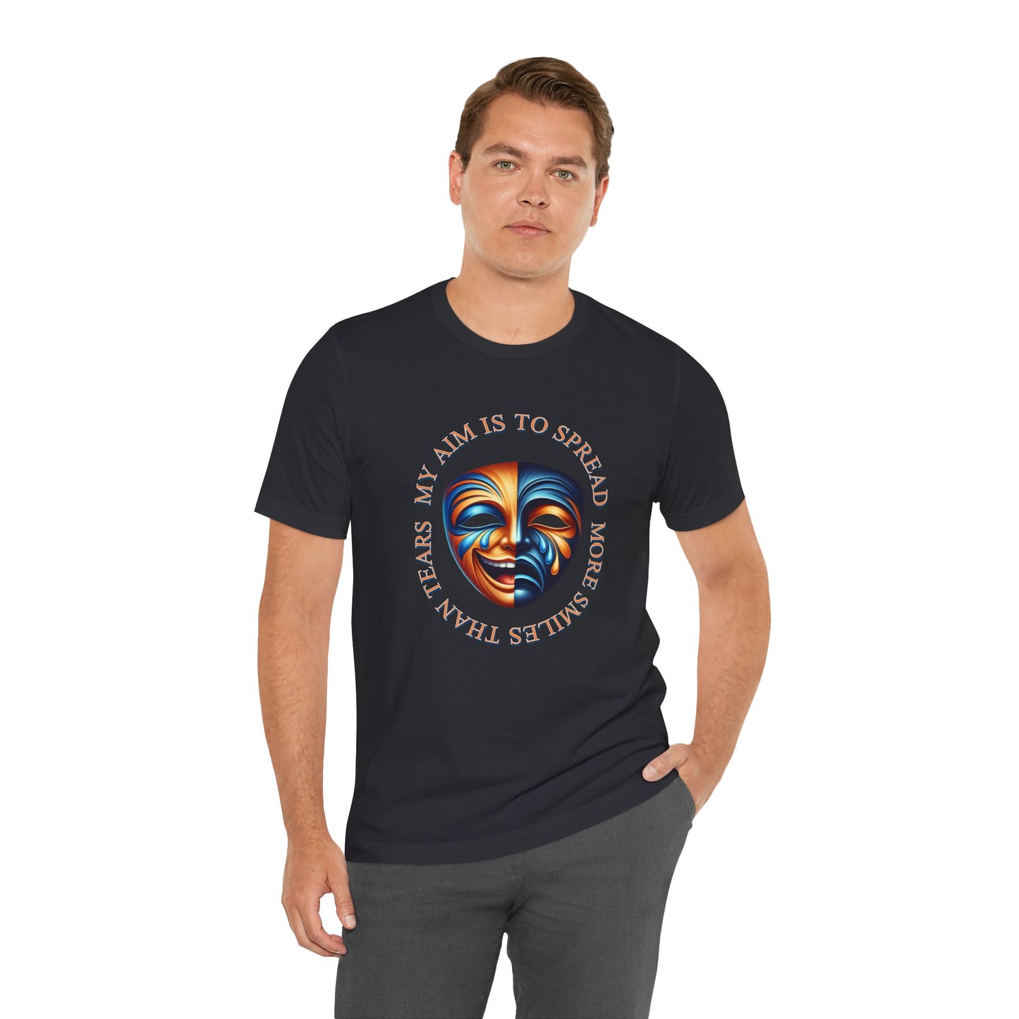 Smile Now, Cry Later Unisex Tee, Laugh Love Quote Shirt, Happy Sad Graphic Tshirt, Emotional Balance Top, Positive Negativity Apparel