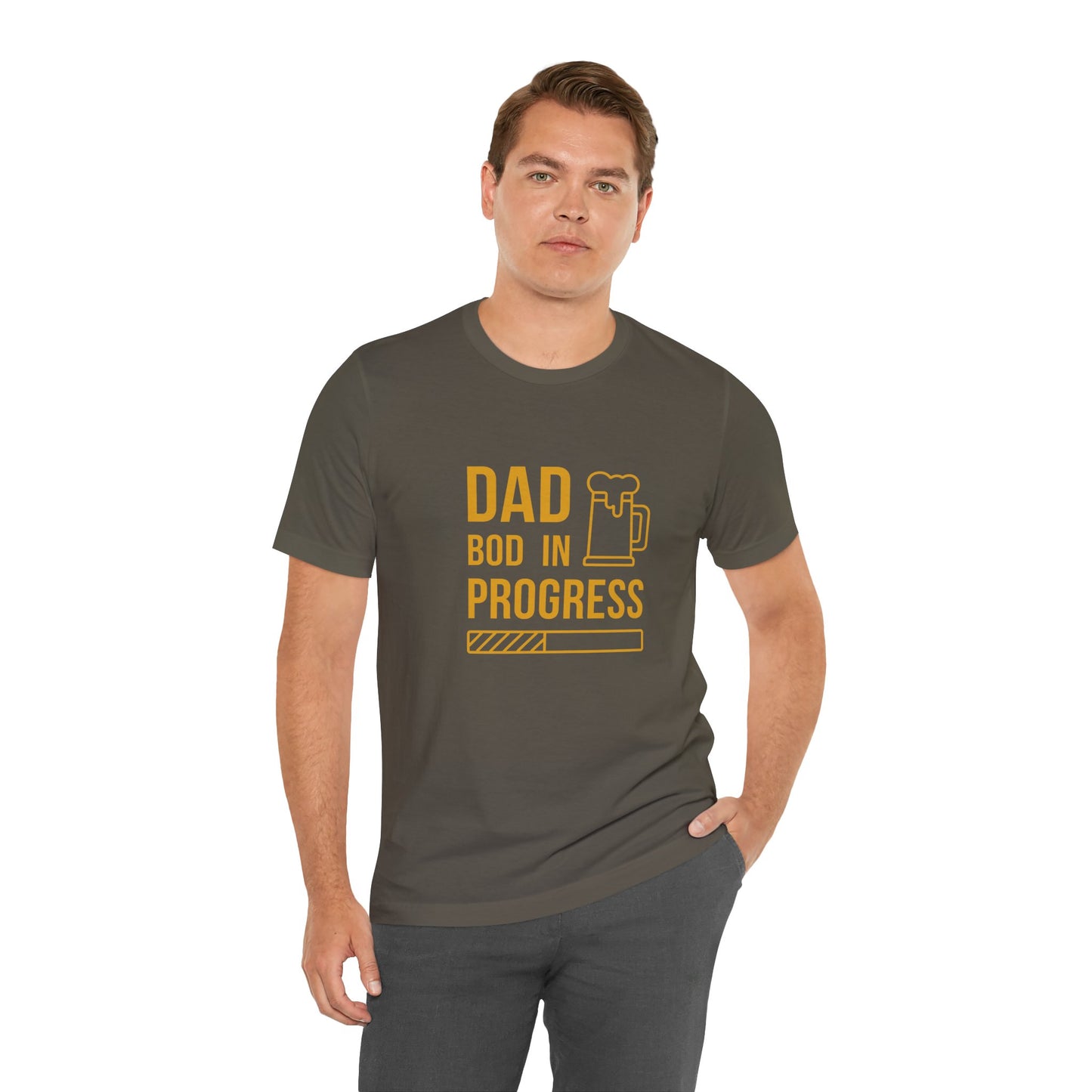 Funny Dad Bod in Progress T-Shirt, Beer Lover Tee, Father's Day Gift, Humorous Graphic Shirt, Men's Casual Top