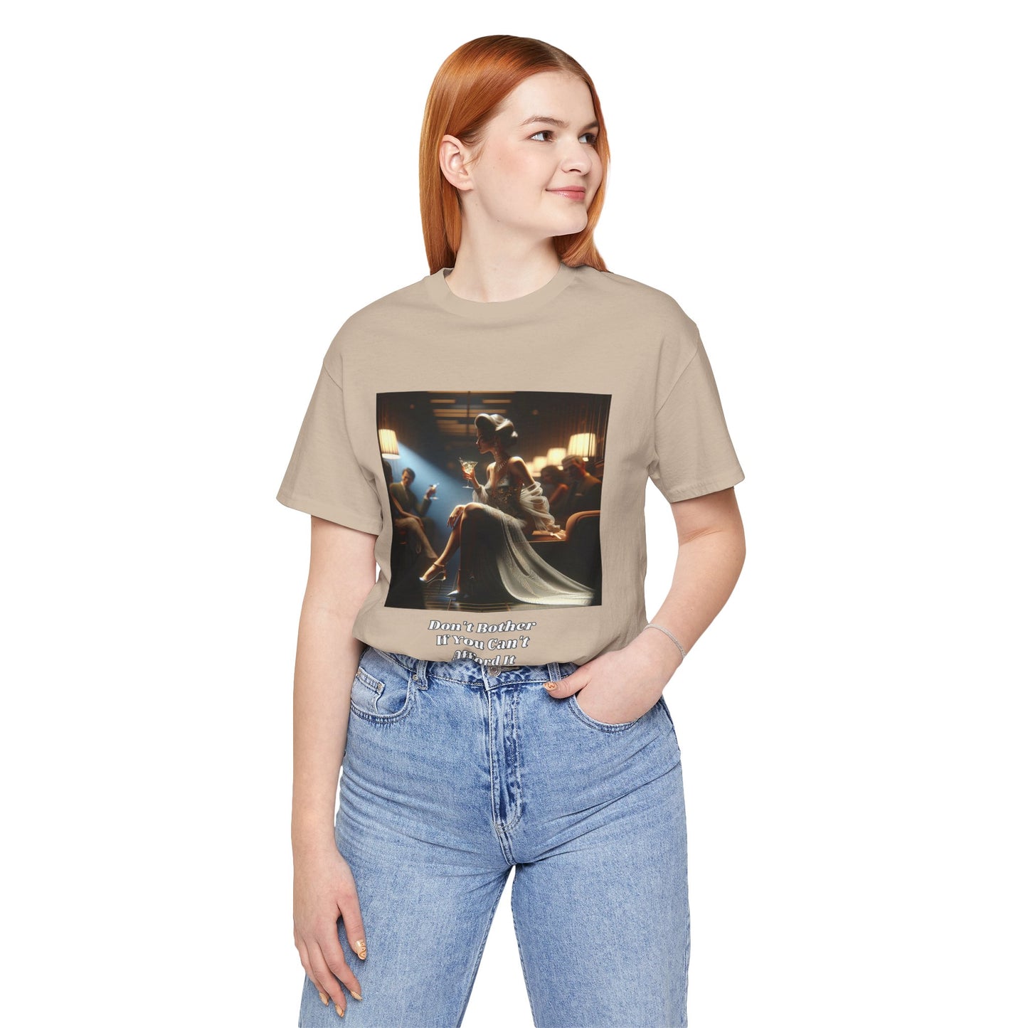 Why Bother If You Can't Afford It Tee. Stylish Graphic T-Shirt with Inspirational Quote