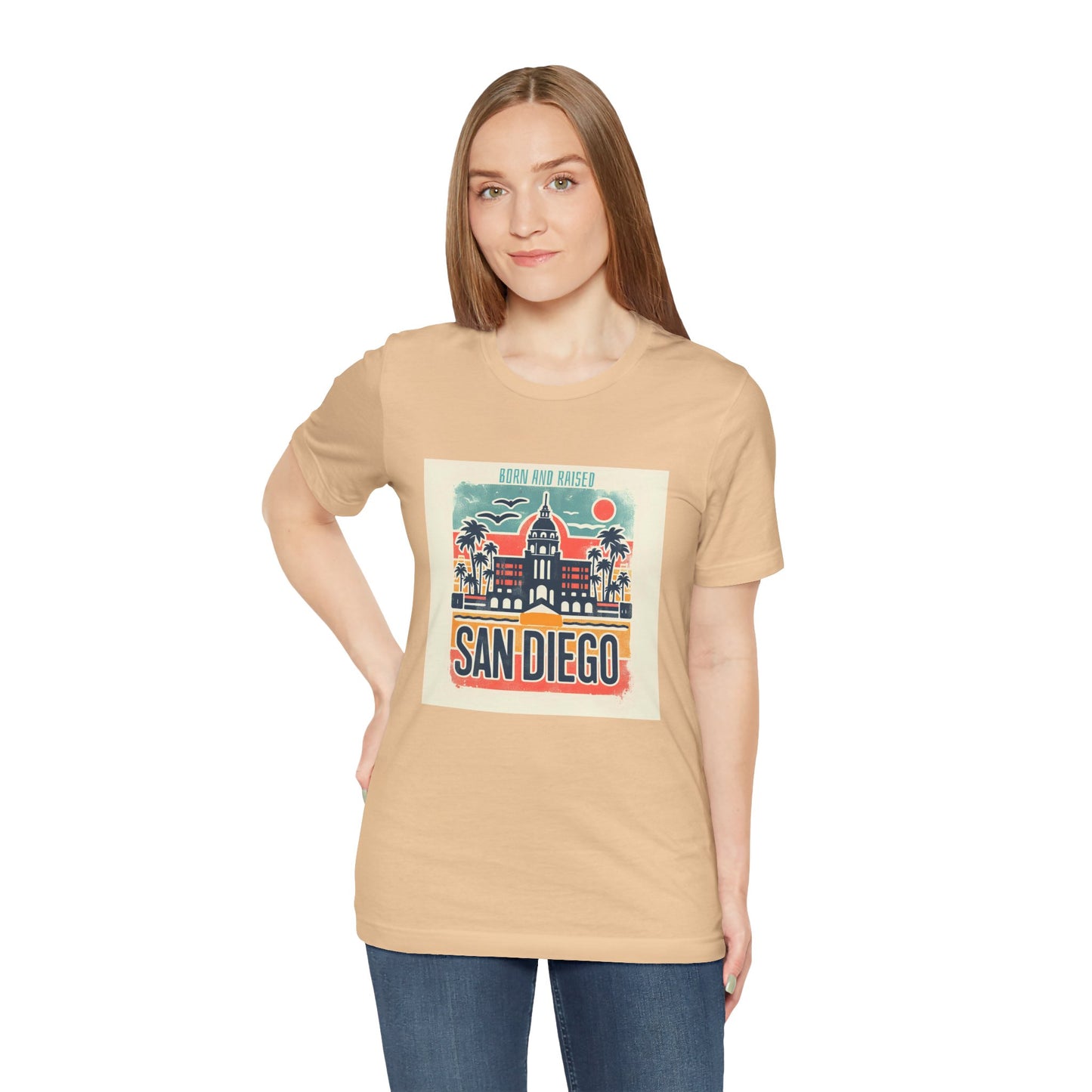 San Diego Native Unisex Tee, Born and Raised California Shirt, Short Sleeve T-Shirt, Souvenir Gift, Beach Lover Top