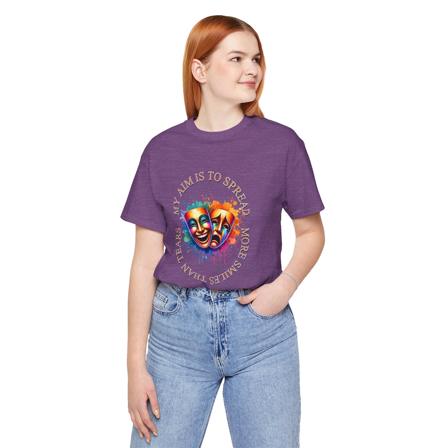 Smile Spreader T-Shirt, Happy Vibes Tee, Positive Energy Shirt, Unisex Graphic Tee, Inspirational Quote Top, Laugh Now, Cry Later