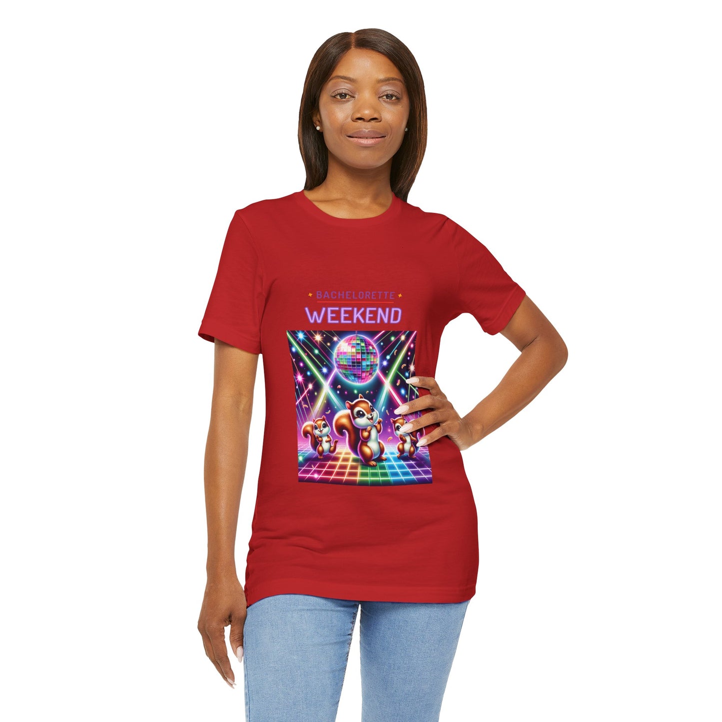 Bachelorette Weekend Tee, Vibrant Party Shirt, Unisex Fun Tee, Disco Theme Top, Group Celebration Apparel