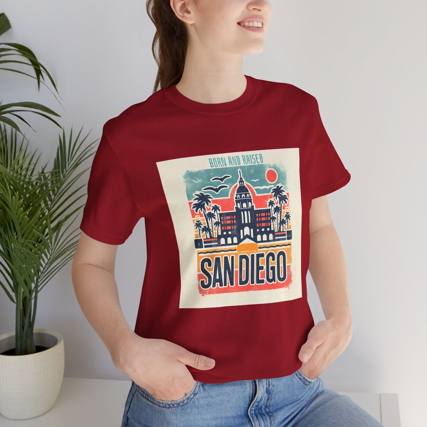 San Diego Native Unisex Tee, Born and Raised California Shirt, Short Sleeve T-Shirt, Souvenir Gift, Beach Lover Top