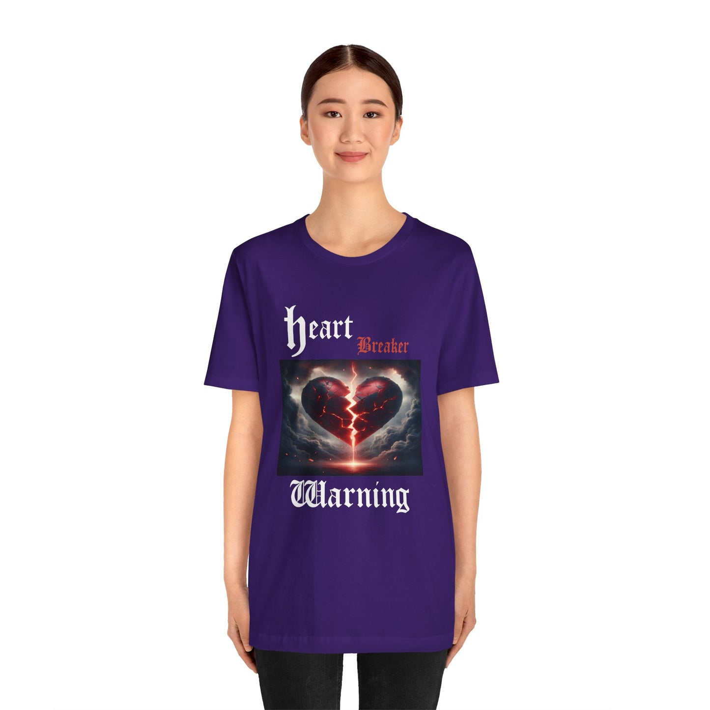 Heartbreaker Warning Tee, Cool Graphic T-Shirt, Unisex Casual Wear, Perfect for Valentine's Day, Gifts for Friends, Trendy Fashion