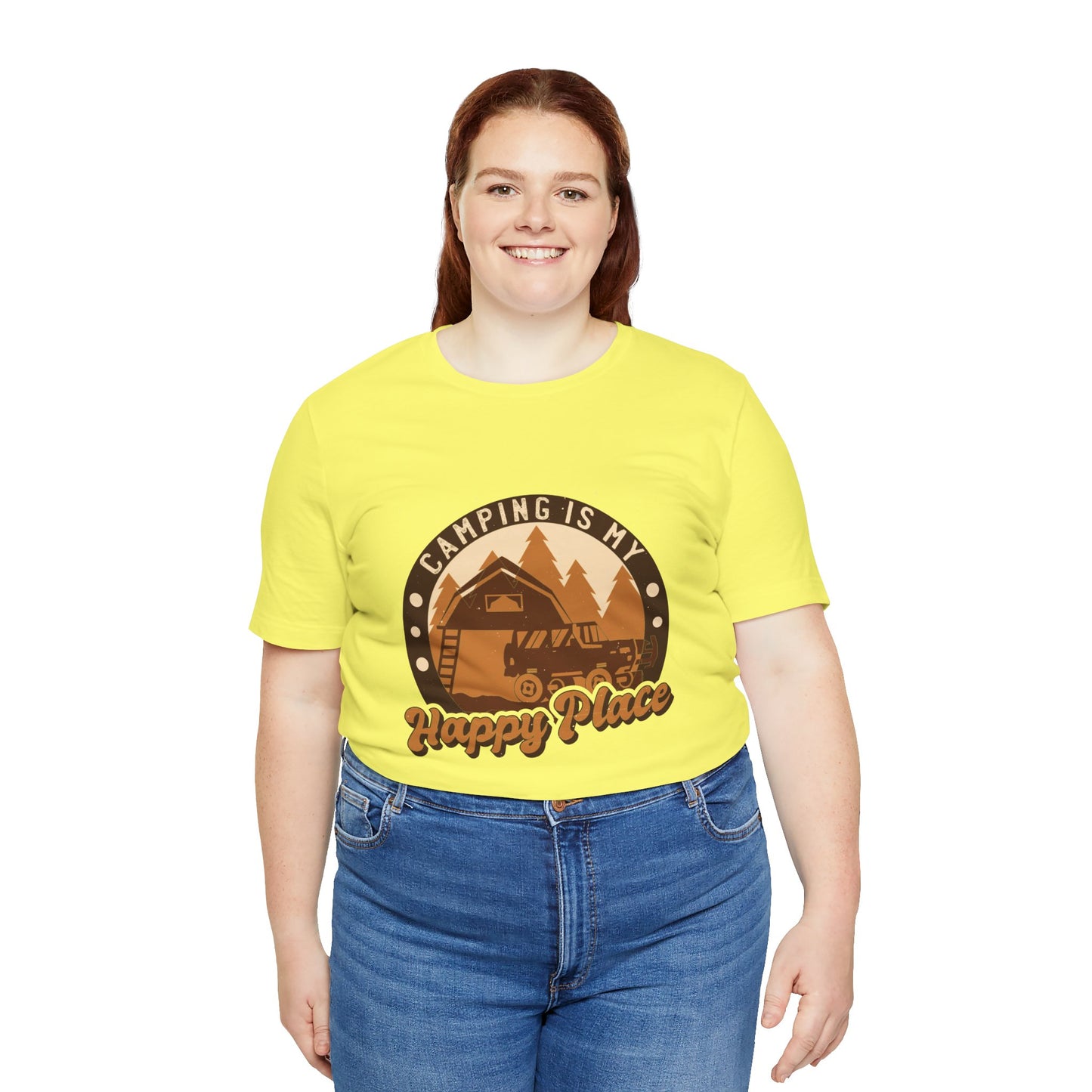 Camping Is My Happy Place Camping Tee, Outdoor Adventure Shirt, Happy Camper Top, Nature Lover Tshirt, Hiking Gift, Mountain Climber Apparel
