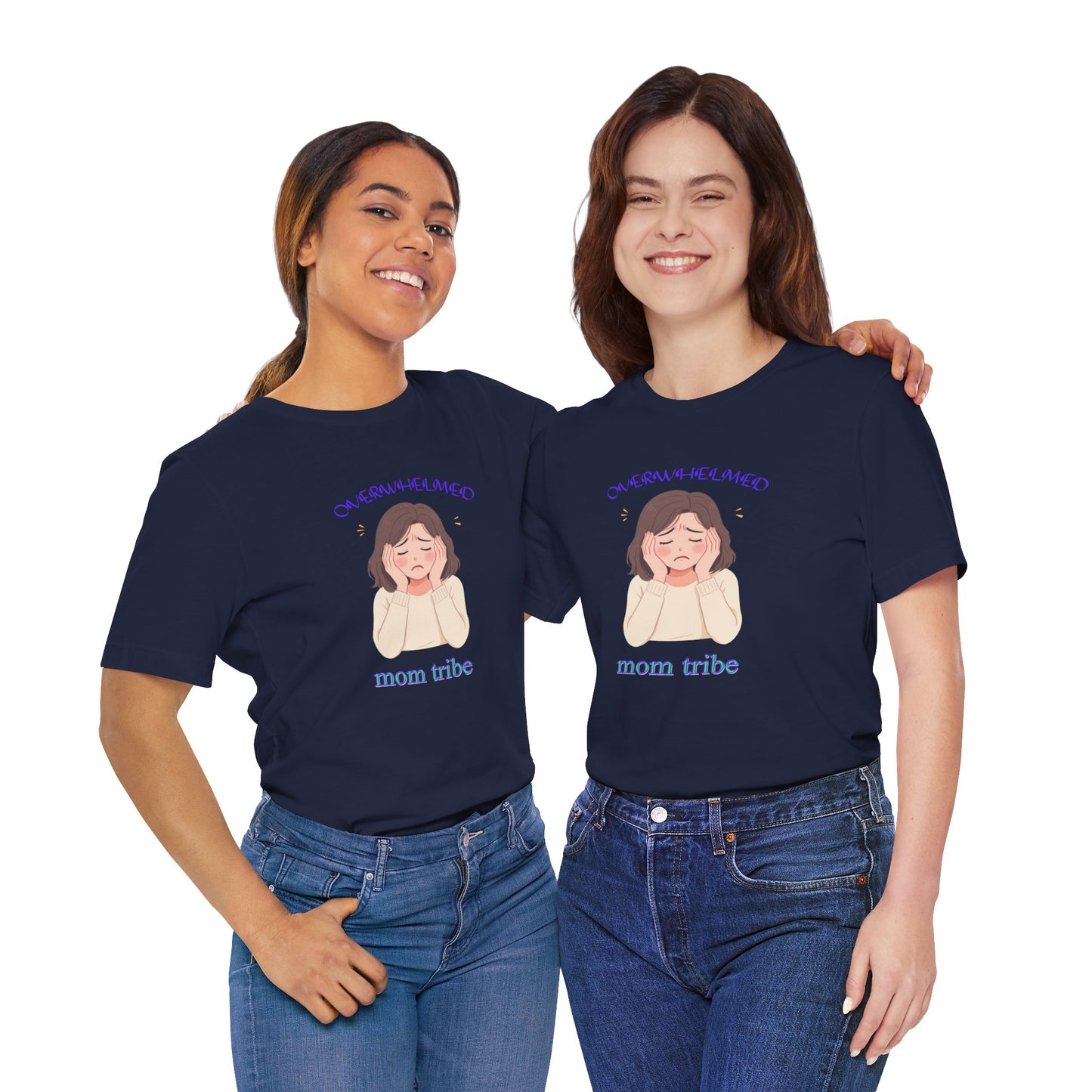Mom Tribe Short Sleeve Tee - Overwhelmed, Unisex Tee for Moms, Mother's Day Gift, Mom Life Shirt, Casual Wear, Gift for Her