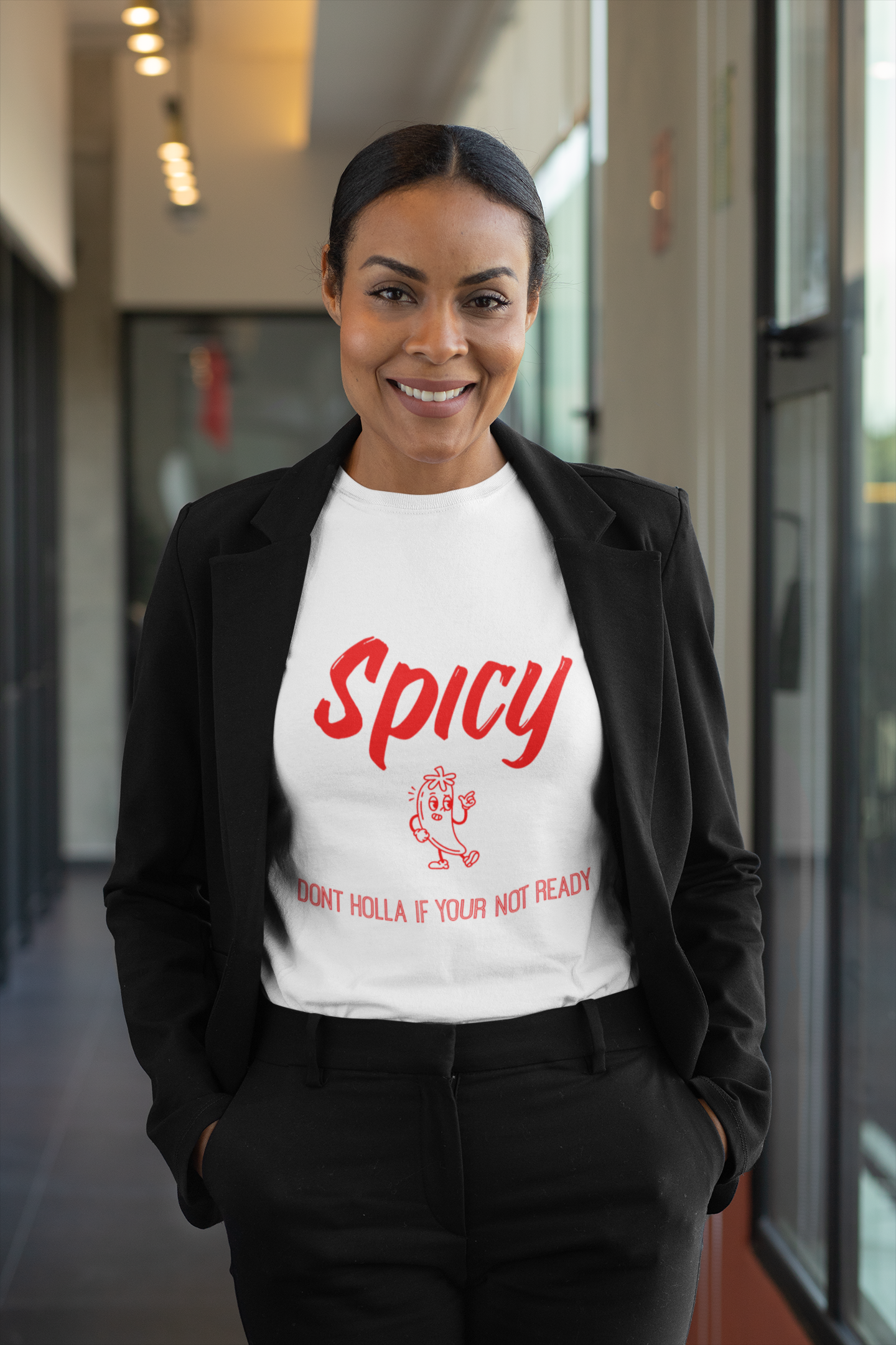 Spicy, Don't Holla if Your not Ready tee, Feisty Unisex Tee, Funny Graphic Shirt, Sarcastic T-Shirt, Bold Attitude Clothing, Birthday Gift
