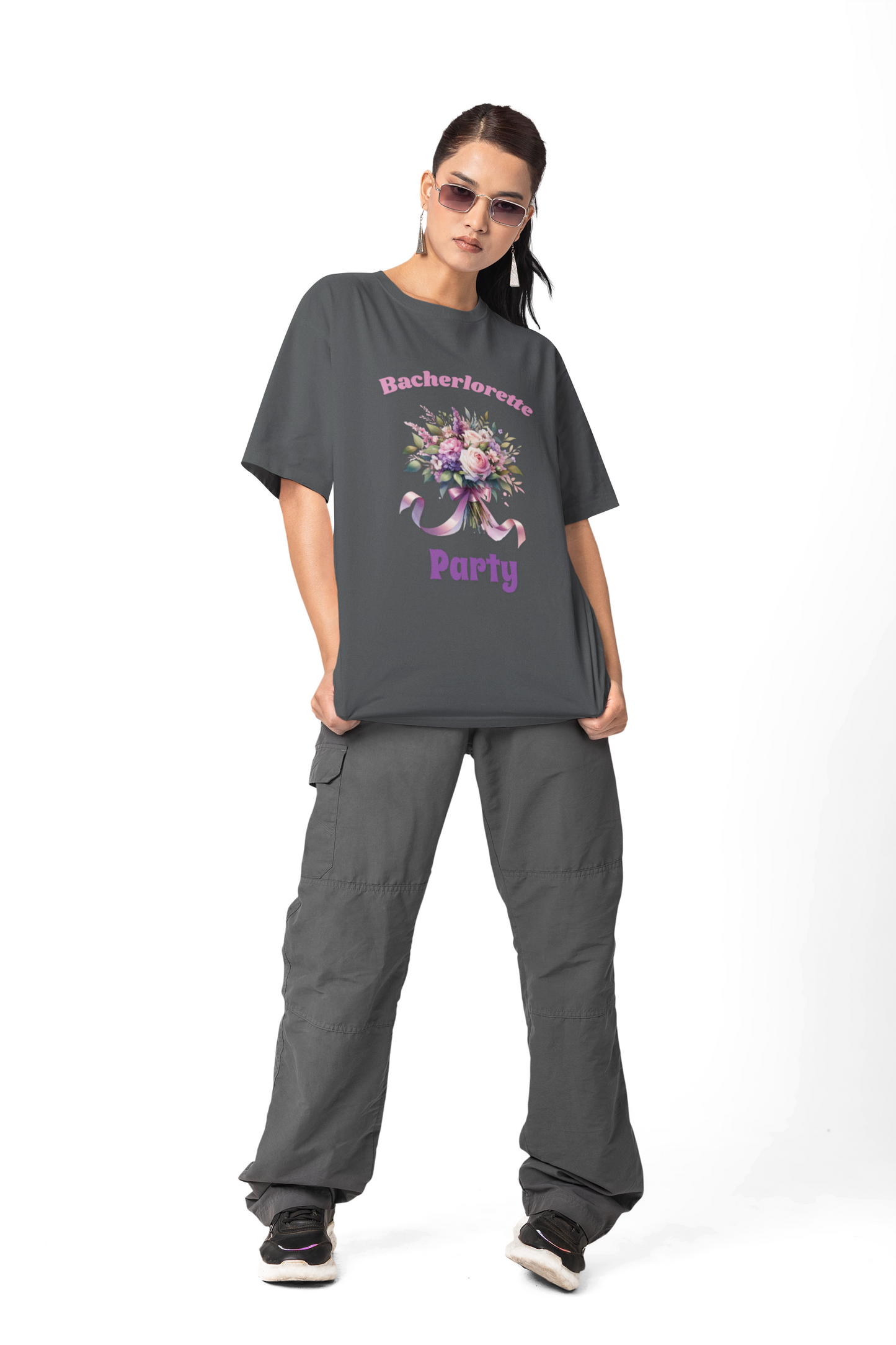Bachelorette Party Tee - Floral Design, Short Sleeve Shirt, Bridal Shower Gift, Girl's Night Out, Fun Party Outfit