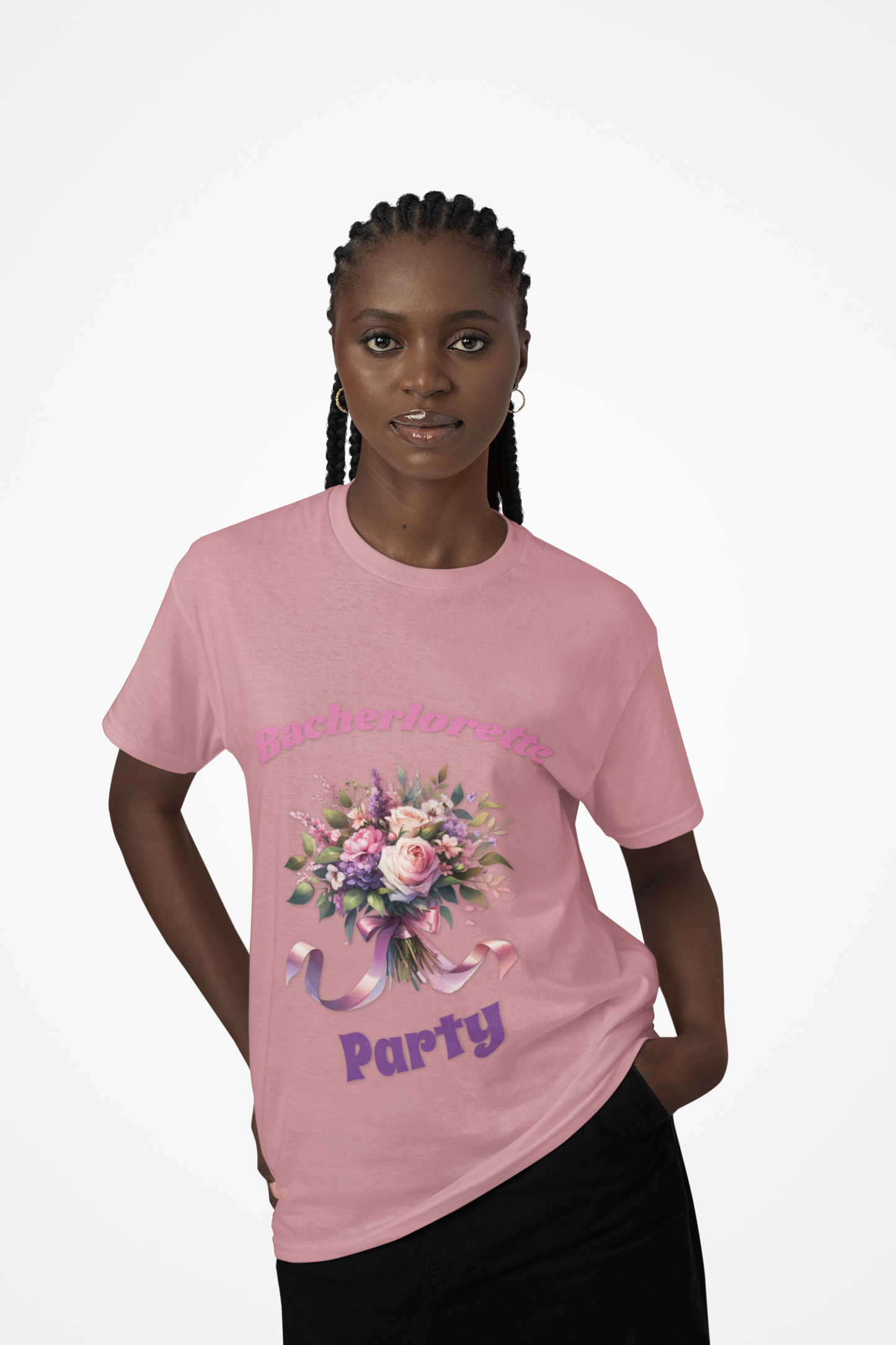 Bachelorette Party Tee - Floral Design, Short Sleeve Shirt, Bridal Shower Gift, Girl's Night Out, Fun Party Outfit