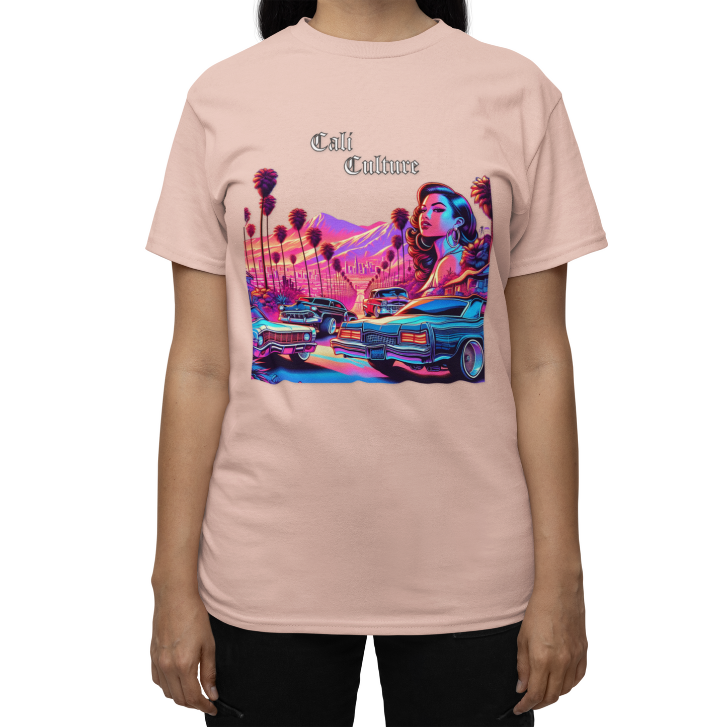 California Lowrider Love Tee, Chic Urban Fashion Shirt, Retro Car Enthusiast Top, Vintage West Coast Style Tshirt, Trendy Cali Streetwear