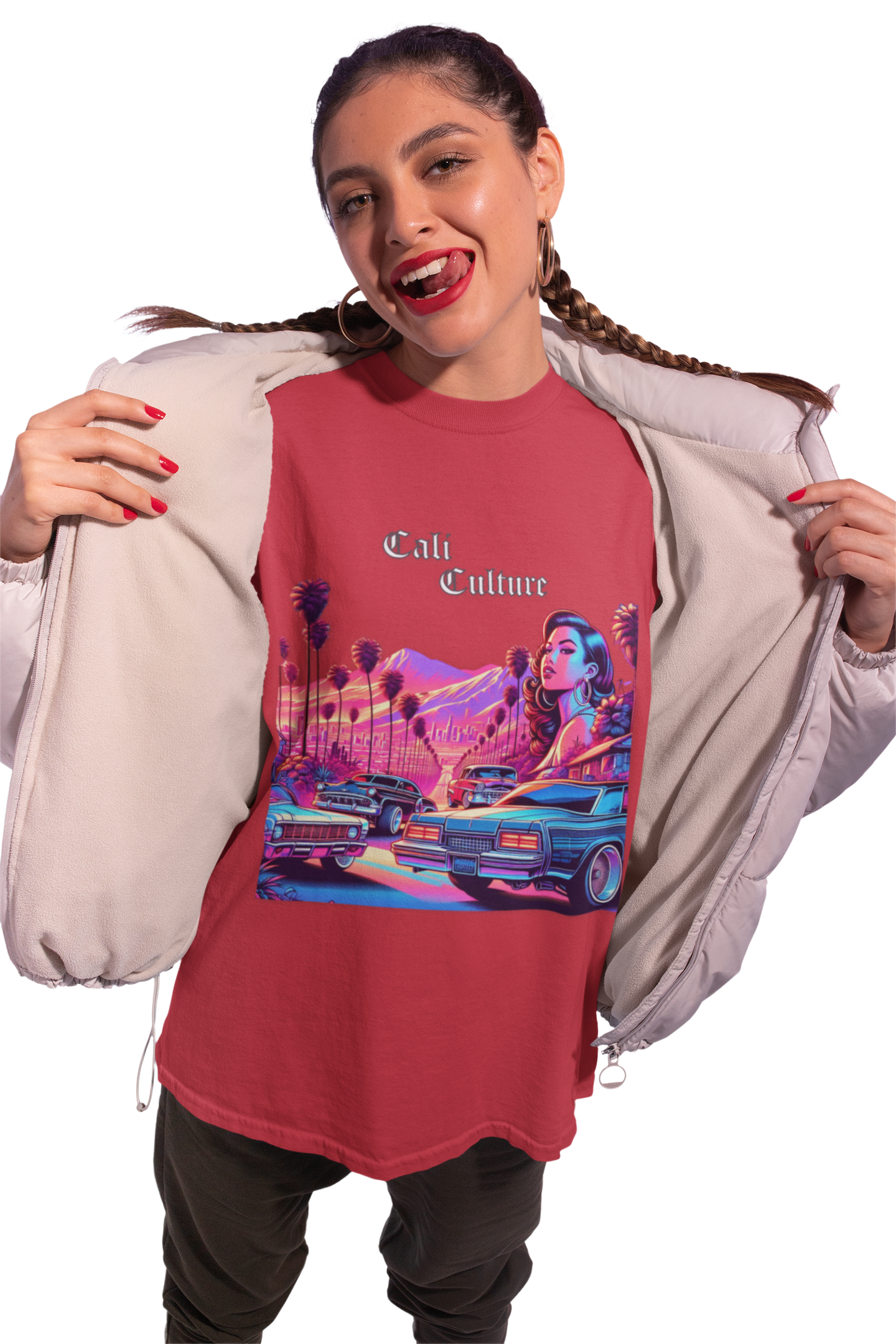California Lowrider Love Tee, Chic Urban Fashion Shirt, Retro Car Enthusiast Top, Vintage West Coast Style Tshirt, Trendy Cali Streetwear