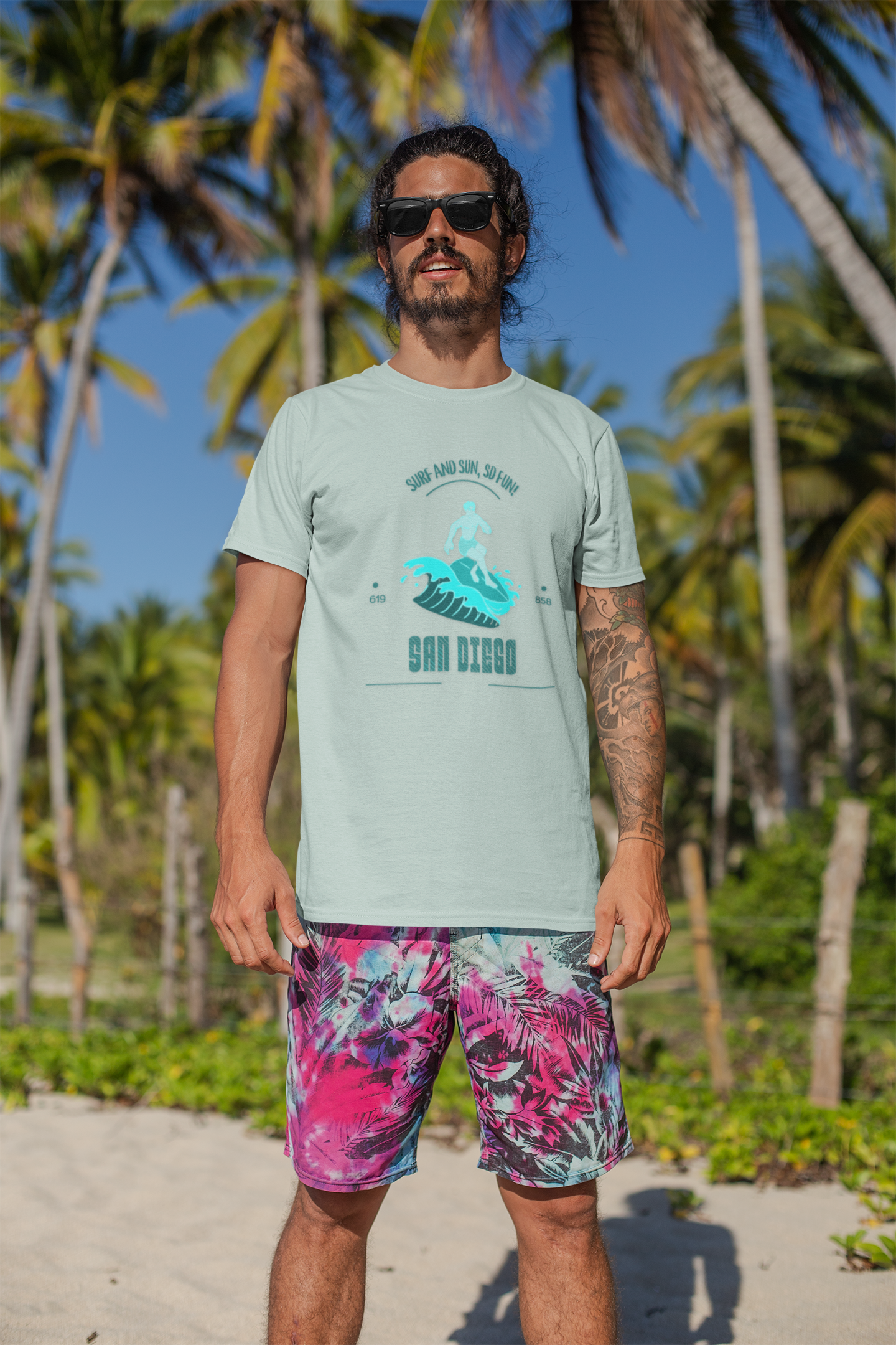 Surf and Sun, SD Fun Unisex Tee - Beach Lover Gift, California Surf Shirt, 619 Shore T-Shirt, Ocean Vibes Top, Surfing Apparel