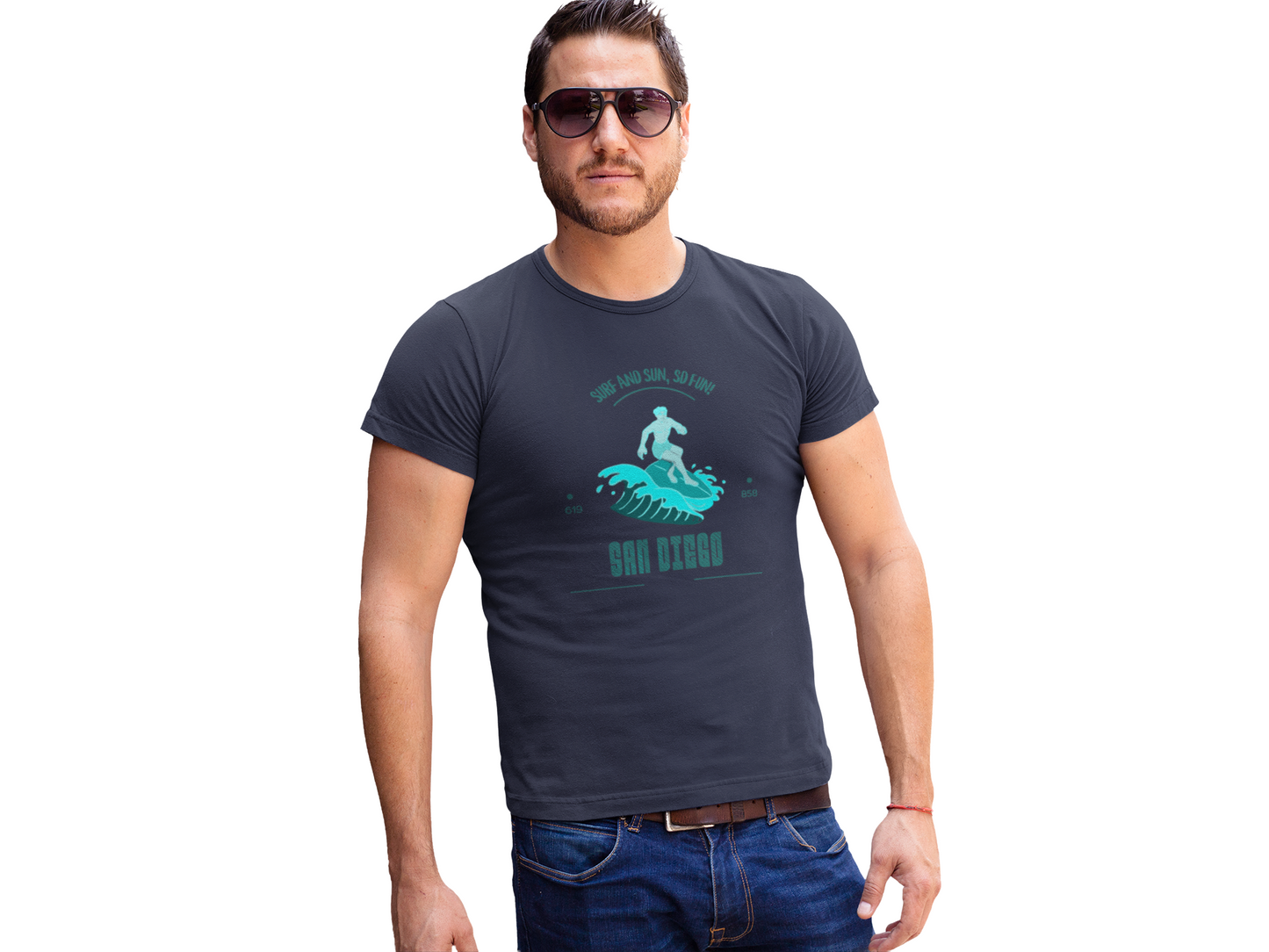 Surf and Sun, SD Fun Unisex Tee - Beach Lover Gift, California Surf Shirt, 619 Shore T-Shirt, Ocean Vibes Top, Surfing Apparel