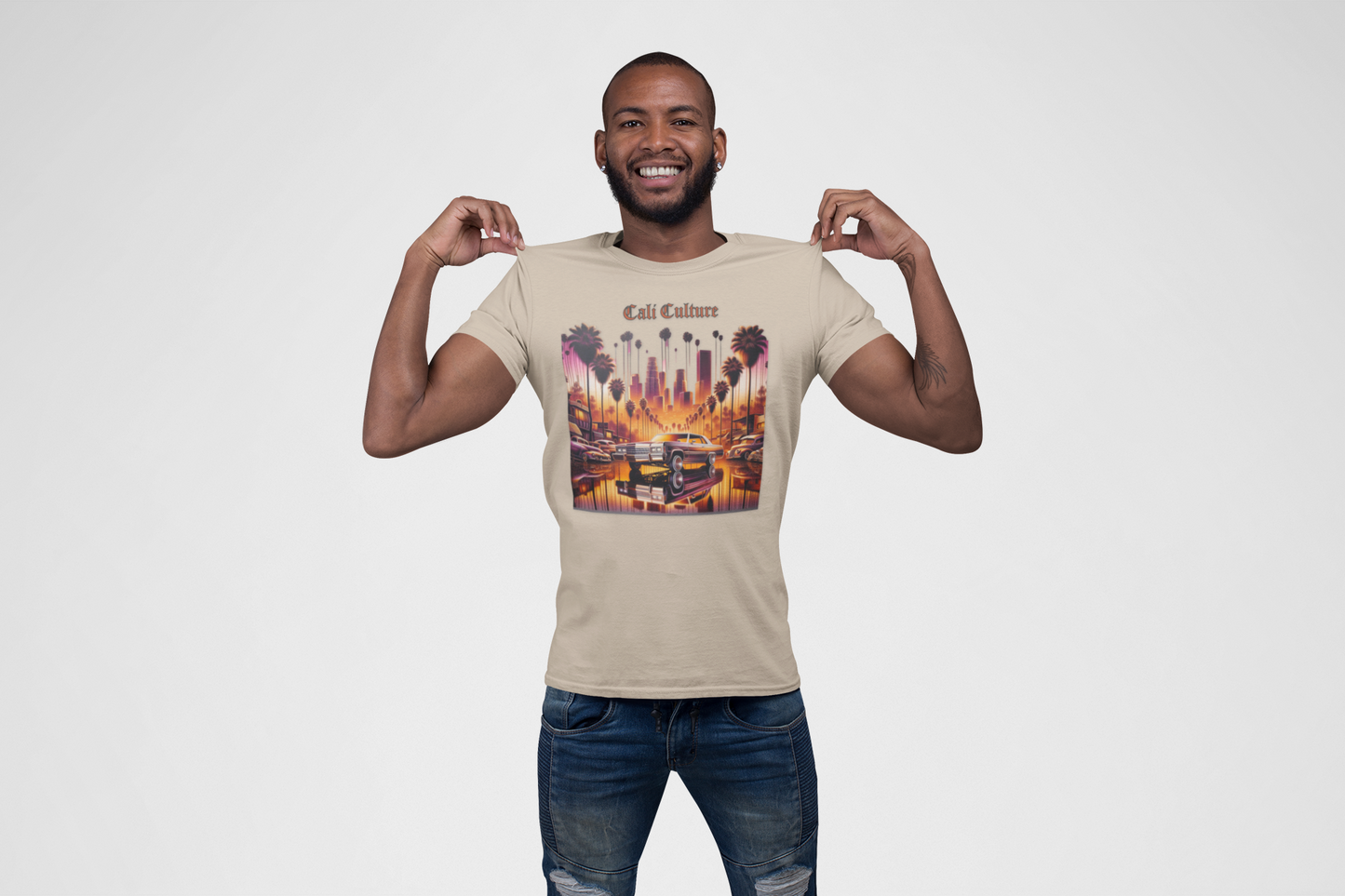 Cali Lowrider Tee, Vintage Car Streetwear, Urban Graphic Top, Unisex Graphic Tee, West Coast Fashion Apparel