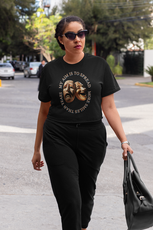 Comedy & Tragedy Unisex Tee, Laugh Now Cry Later Shirt, Drama Masks T-Shirt, Theater Lover Gift, Quote Graphic Tee