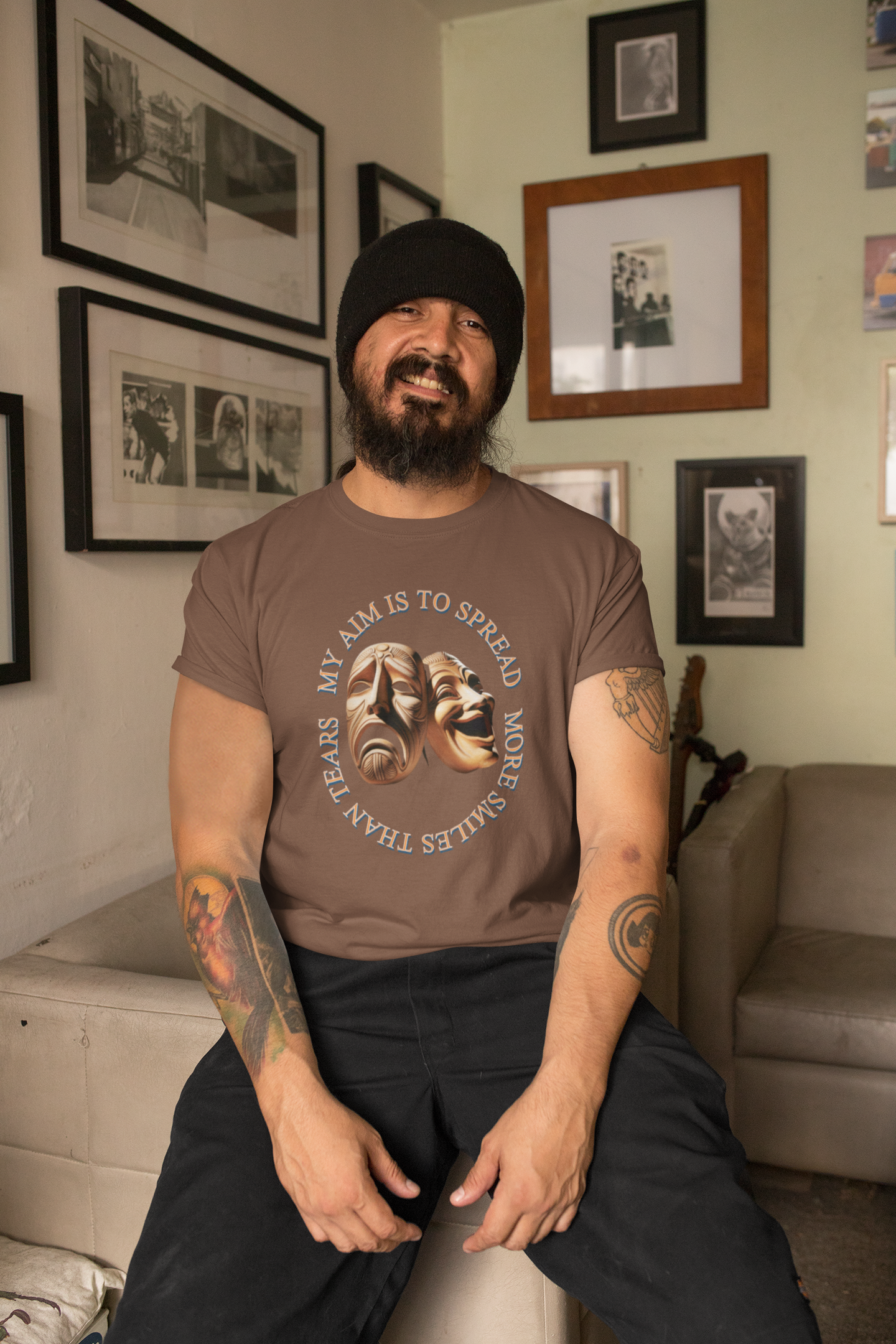Comedy & Tragedy Unisex Tee, Laugh Now Cry Later Shirt, Drama Masks T-Shirt, Theater Lover Gift, Quote Graphic Tee