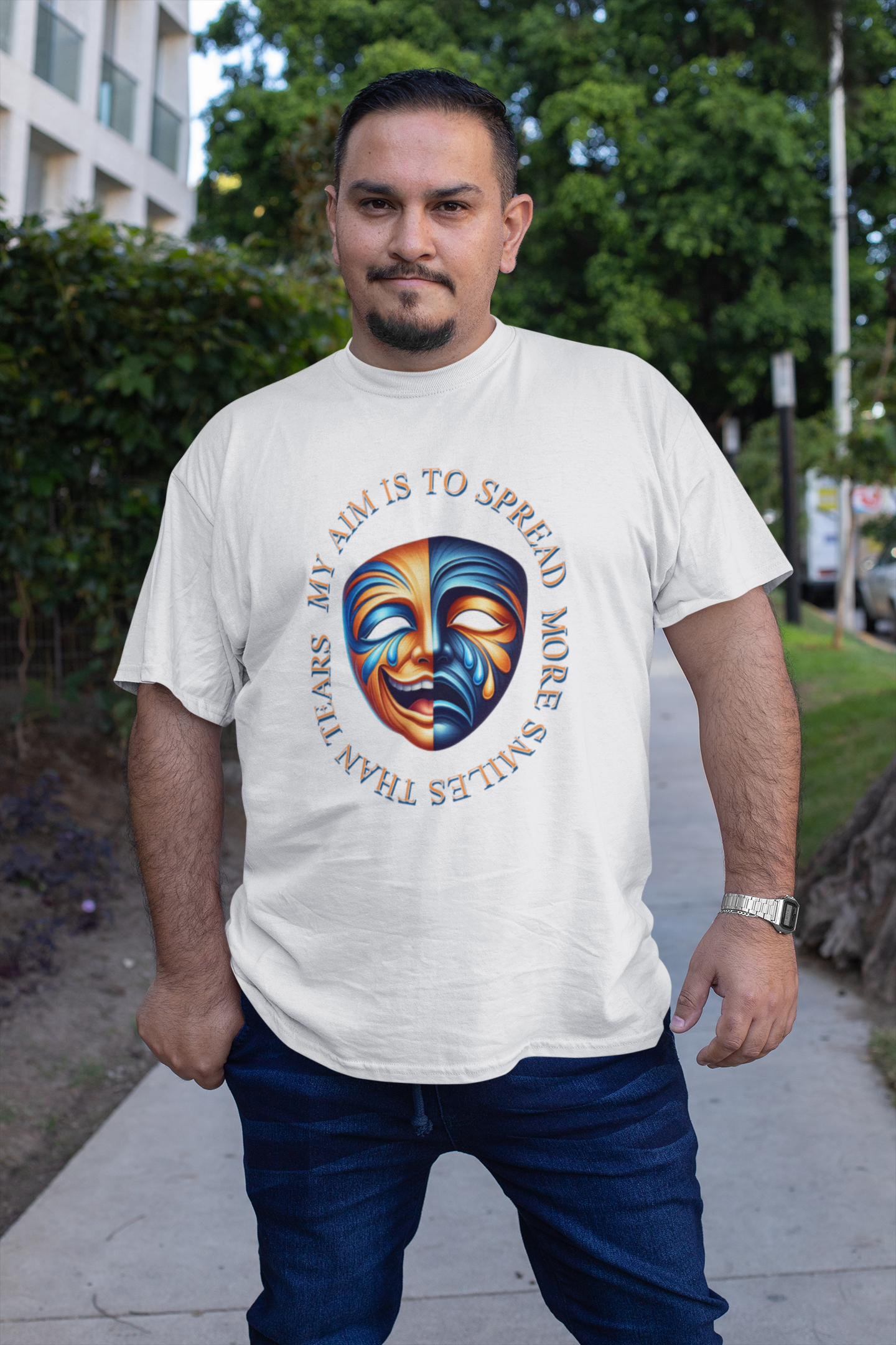 Smile Now, Cry Later Unisex Tee, Laugh Love Quote Shirt, Happy Sad Graphic Tshirt, Emotional Balance Top, Positive Negativity Apparel