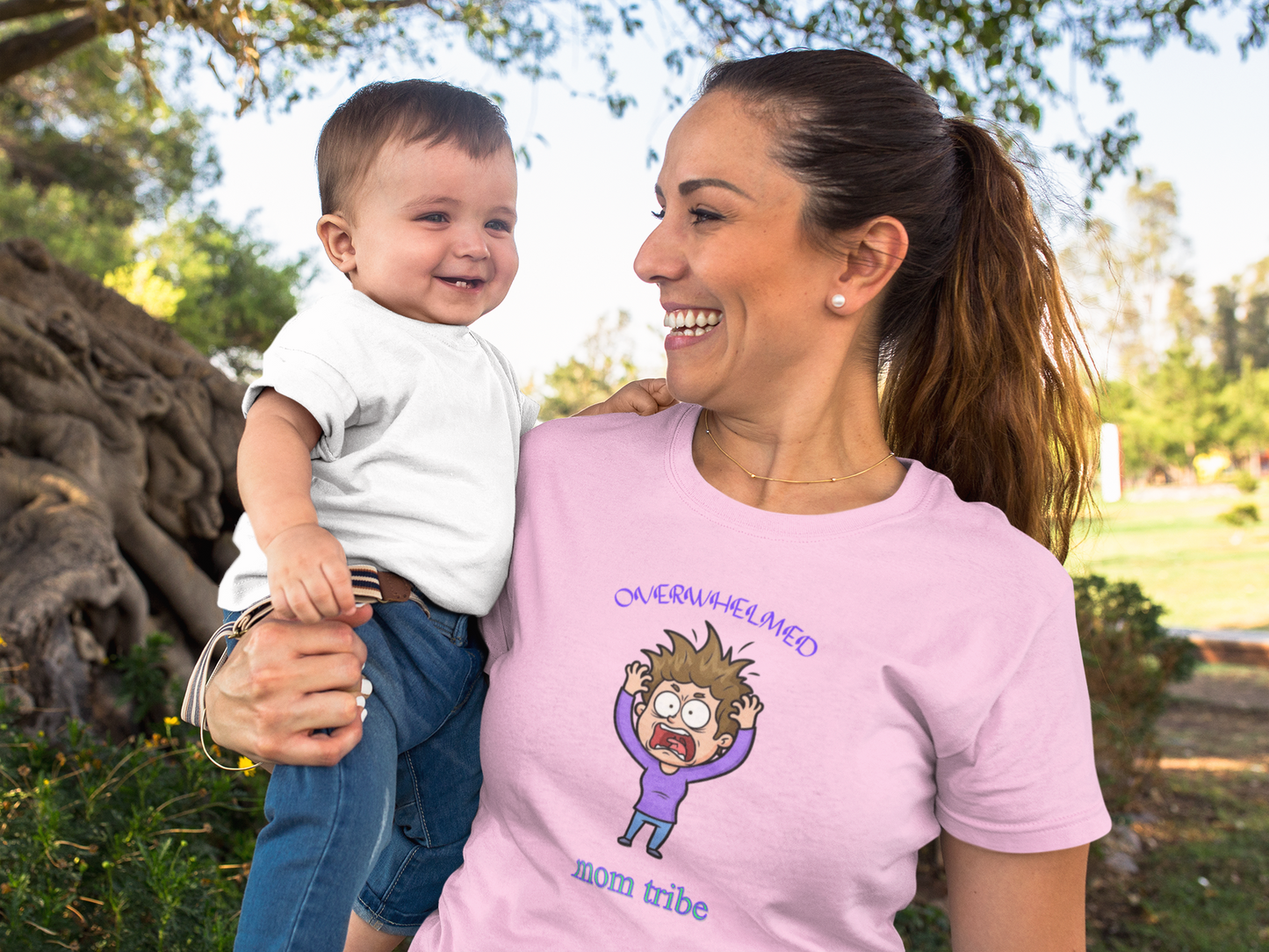 Mom Tribe Comedy Short Sleeve Tee - Perfect for Mother’s Day, Baby Showers, Mom Groups, Family Gatherings, Casual Outings