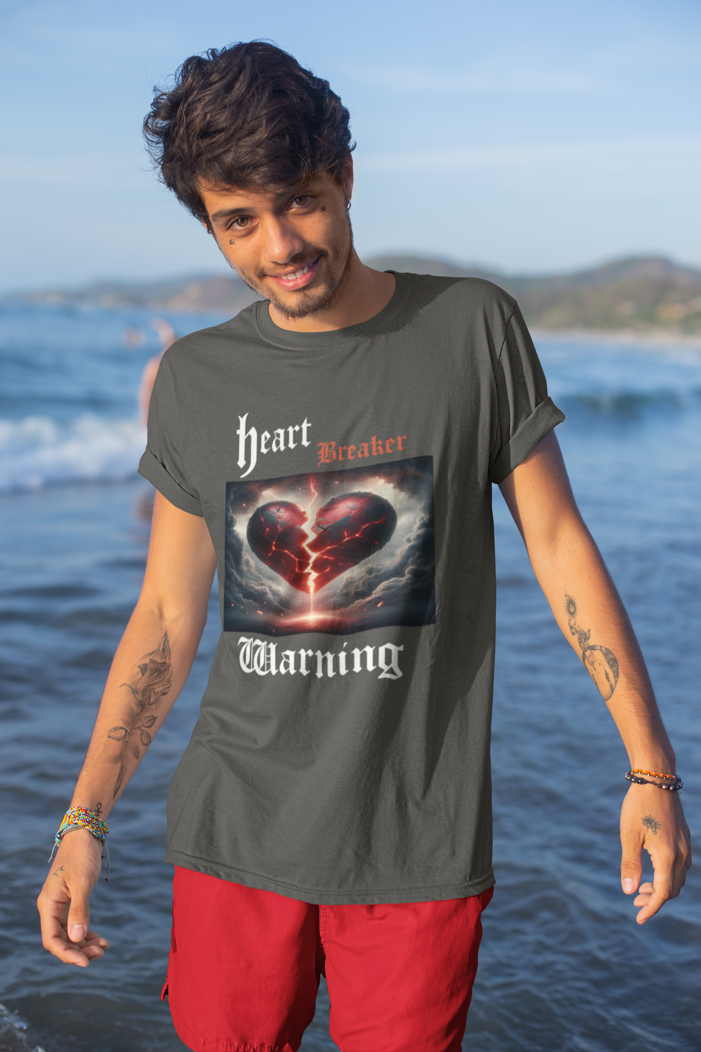 Heartbreaker Warning Tee, Cool Graphic T-Shirt, Unisex Casual Wear, Perfect for Valentine's Day, Gifts for Friends, Trendy Fashion