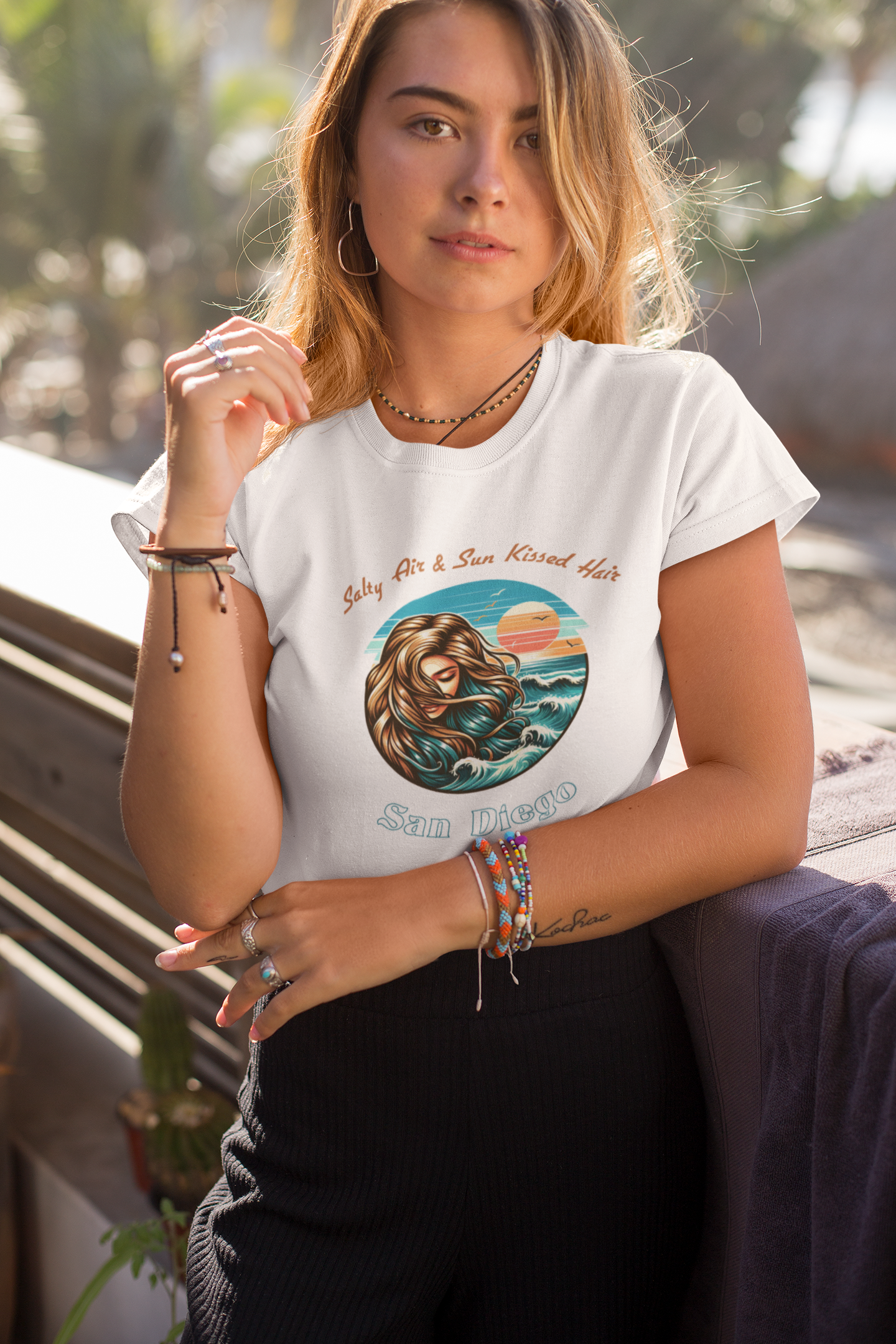 Salty Air & Sun Kissed Hair, San Diego - Unisex Tee, California Beach Lover Gift, Coastal Vibes Shirt, West Coast Travel Top, SoCal Vacation