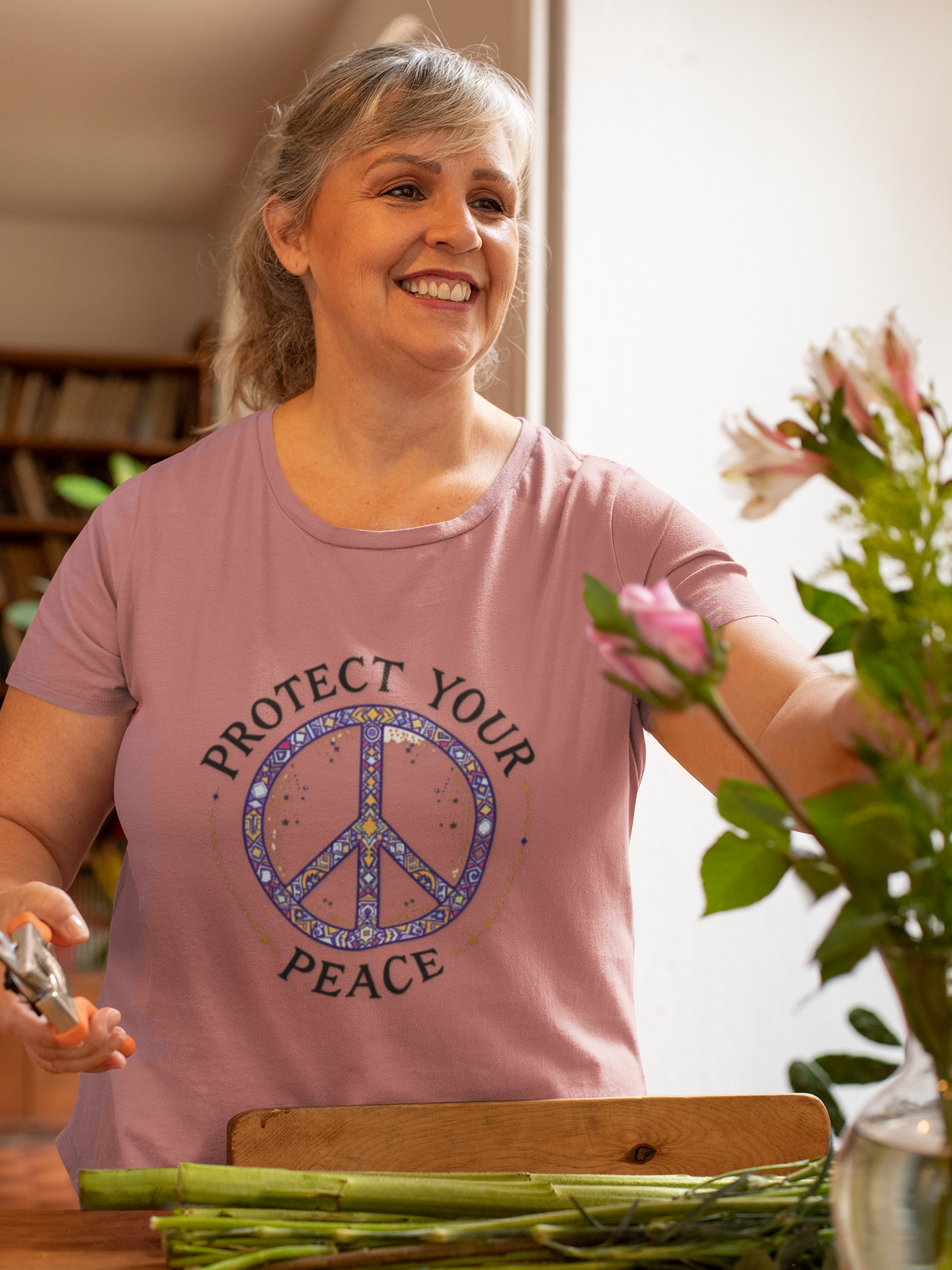 Protect Your Peace Unisex Tee, Casual Wear, Gift for Him/Her, Peace Sign T-Shirt, Affirmation Top, Relaxed Fit Tee