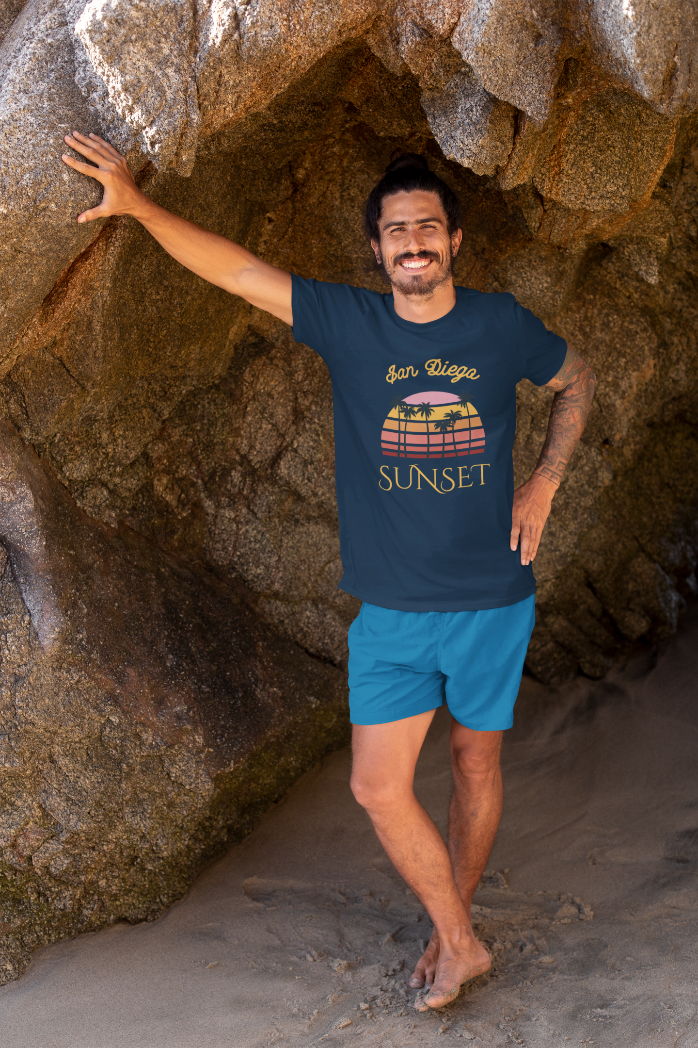San Diego Sunset Unisex Tee, Retro T-Shirt, Palm Tree Shirt, Perfect Summer Outfit, California Vibes, Gift for Beach Lovers