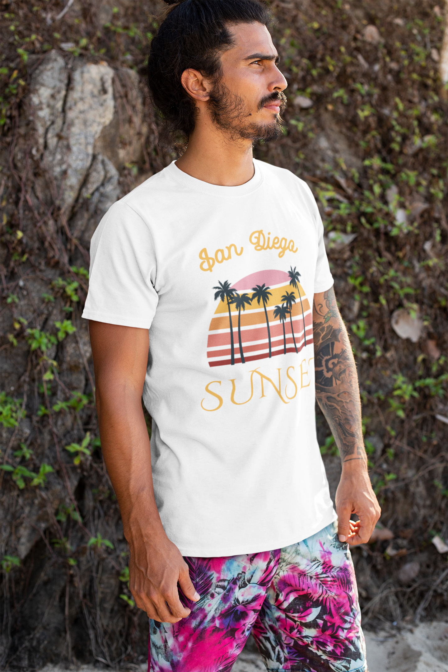 San Diego Sunset Unisex Tee, Retro T-Shirt, Palm Tree Shirt, Perfect Summer Outfit, California Vibes, Gift for Beach Lovers