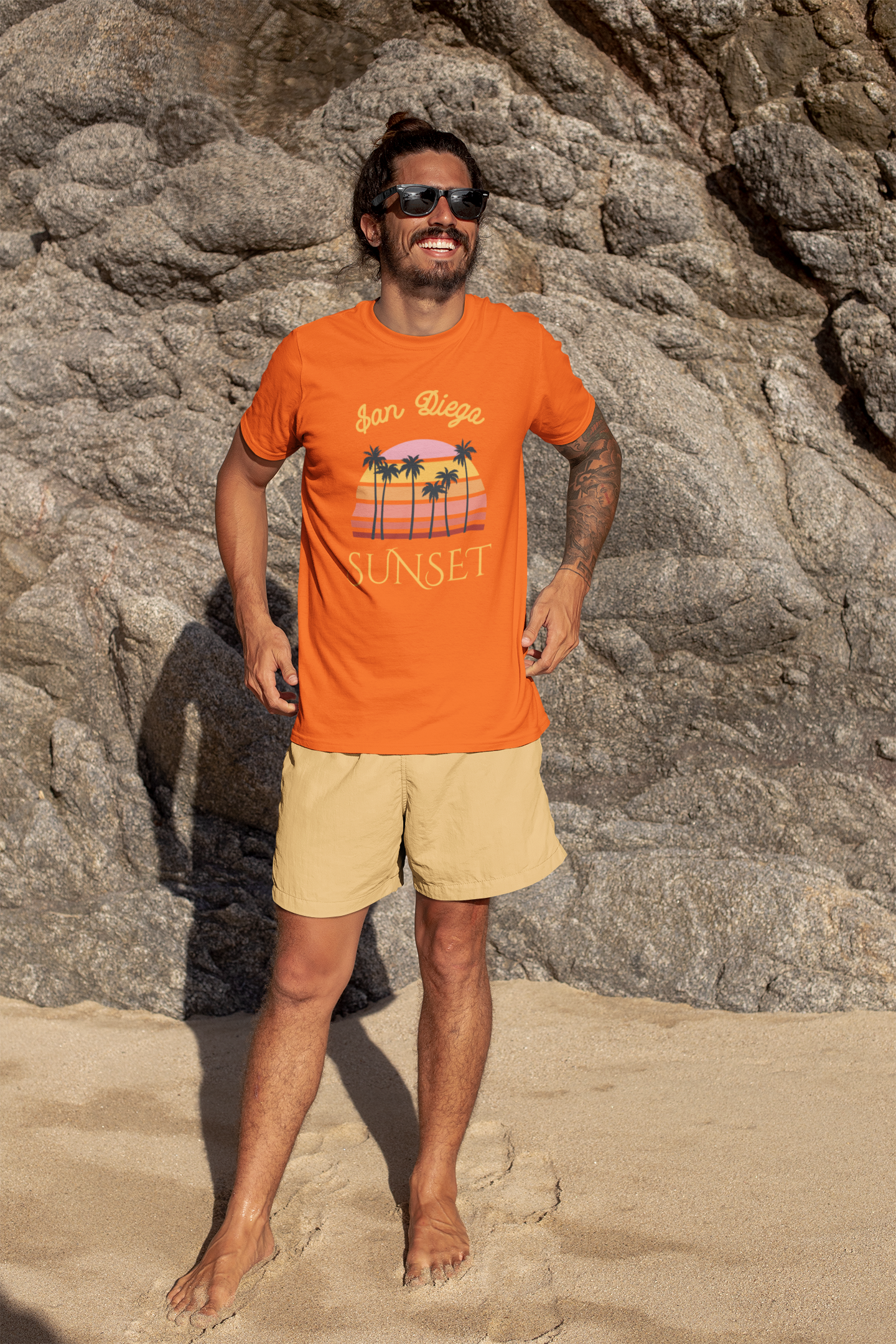 San Diego Sunset Unisex Tee, Retro T-Shirt, Palm Tree Shirt, Perfect Summer Outfit, California Vibes, Gift for Beach Lovers