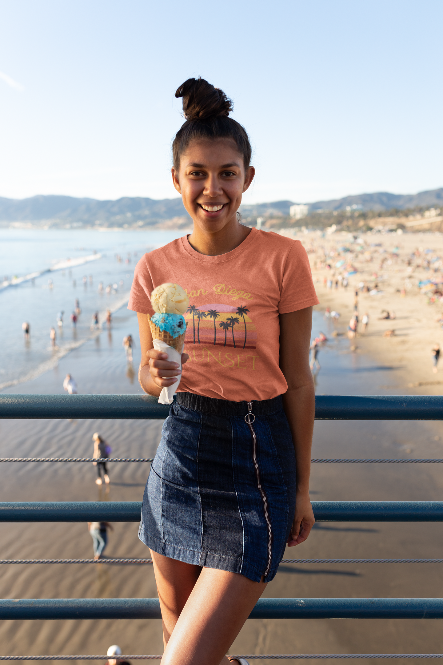 San Diego Sunset Unisex Tee, Retro T-Shirt, Palm Tree Shirt, Perfect Summer Outfit, California Vibes, Gift for Beach Lovers