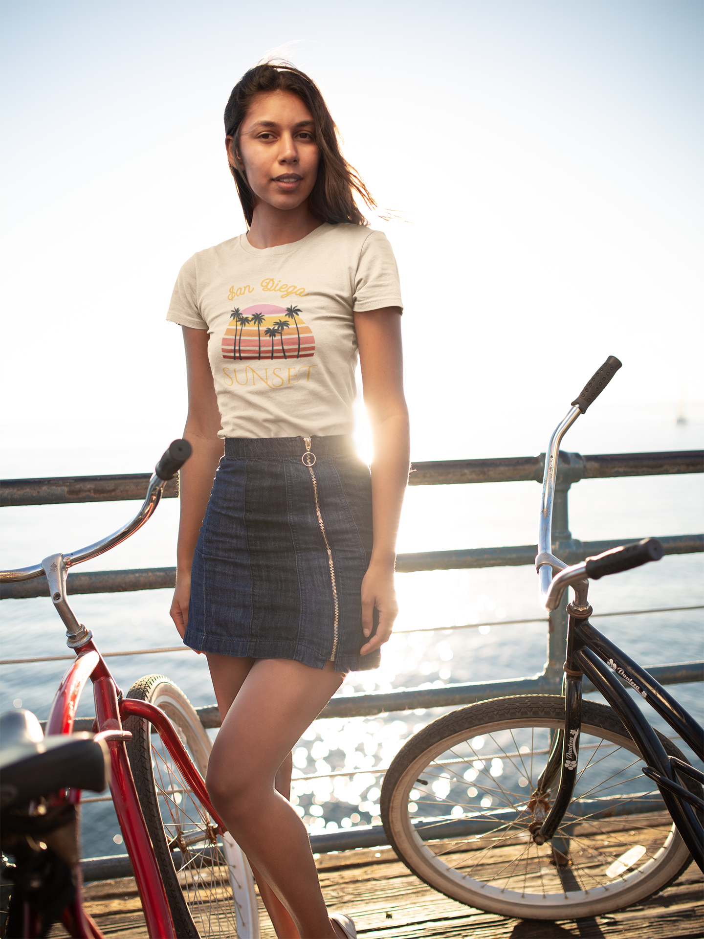 San Diego Sunset Unisex Tee, Retro T-Shirt, Palm Tree Shirt, Perfect Summer Outfit, California Vibes, Gift for Beach Lovers