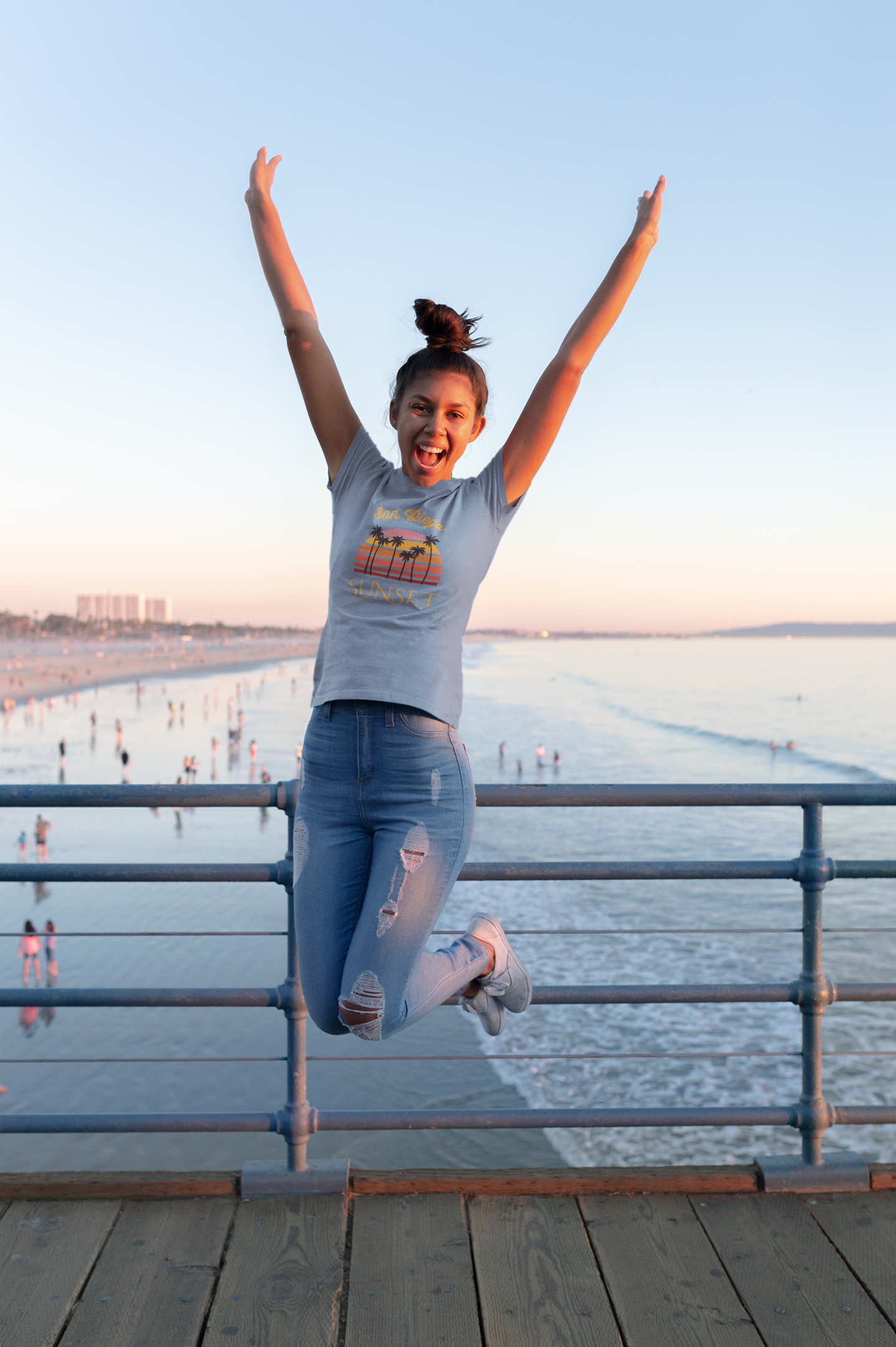San Diego Sunset Unisex Tee, Retro T-Shirt, Palm Tree Shirt, Perfect Summer Outfit, California Vibes, Gift for Beach Lovers