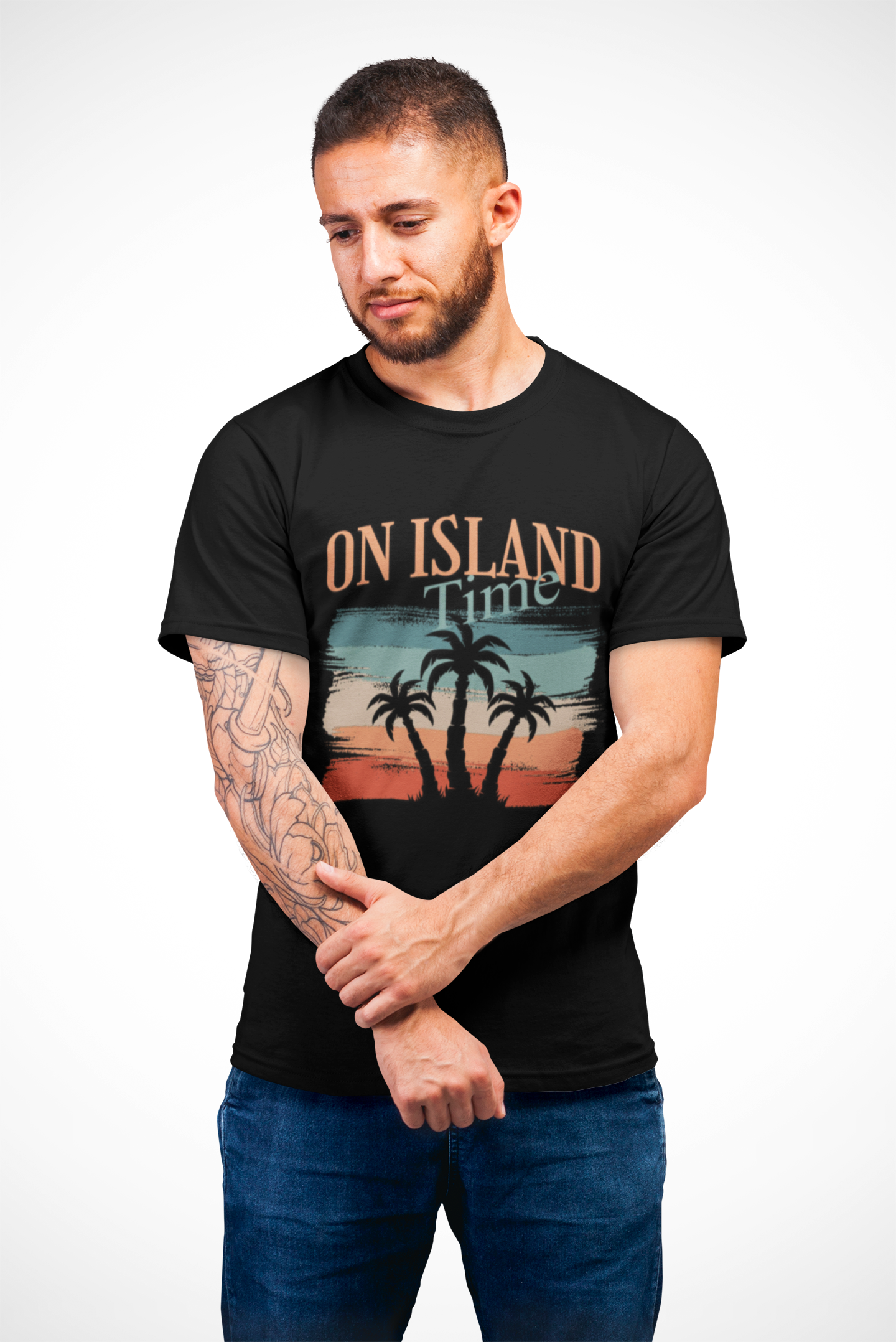 Relaxed Island Vibes Tee, Summer T-Shirt, Beachwear, Vacation Apparel, Gift for Travelers, Graphic Tee with Palm Trees