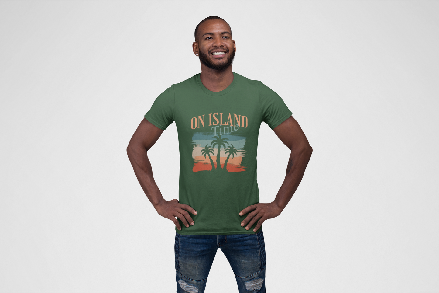 Relaxed Island Vibes Tee, Summer T-Shirt, Beachwear, Vacation Apparel, Gift for Travelers, Graphic Tee with Palm Trees