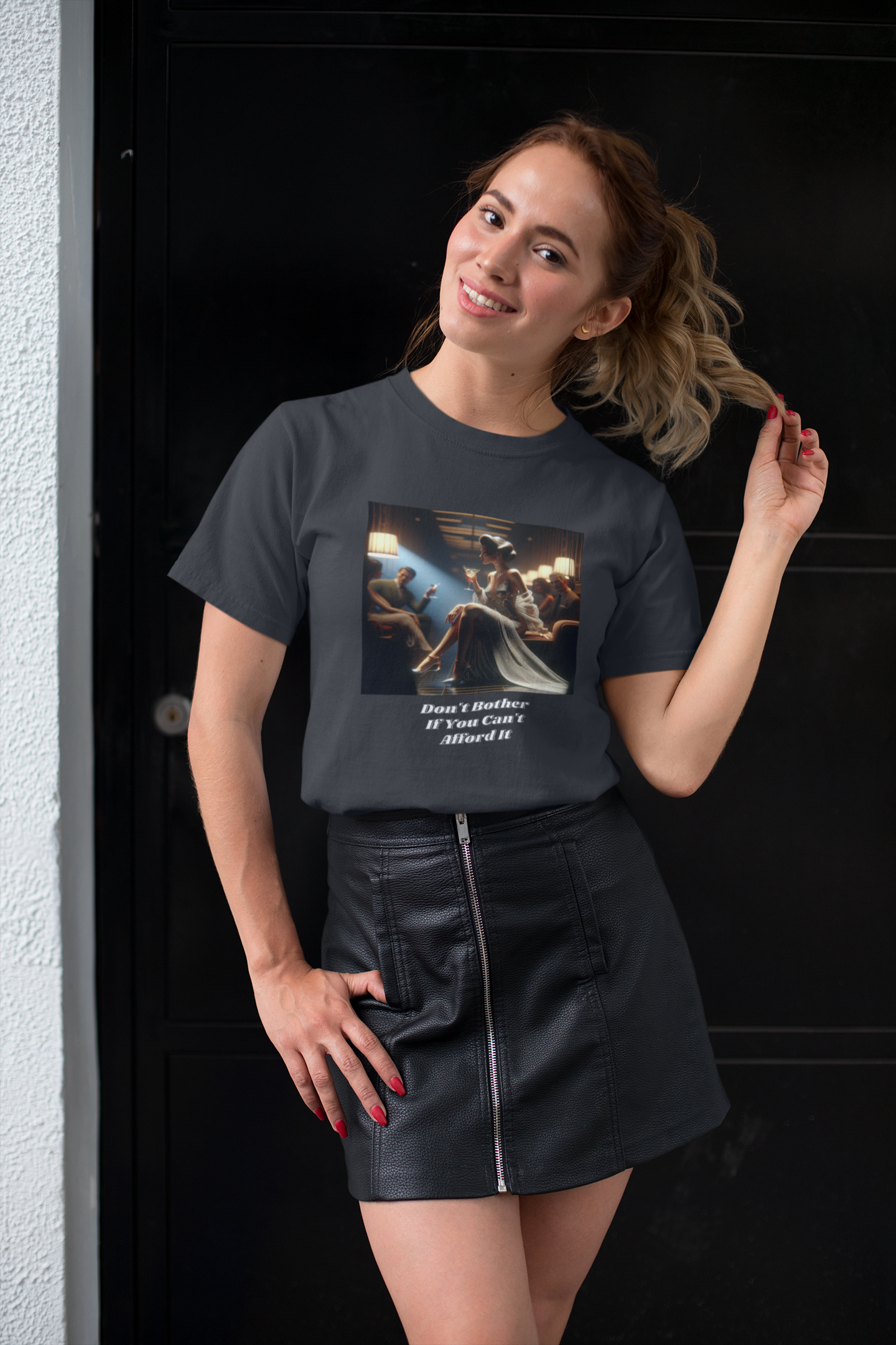 Why Bother If You Can't Afford It Tee. Stylish Graphic T-Shirt with Inspirational Quote