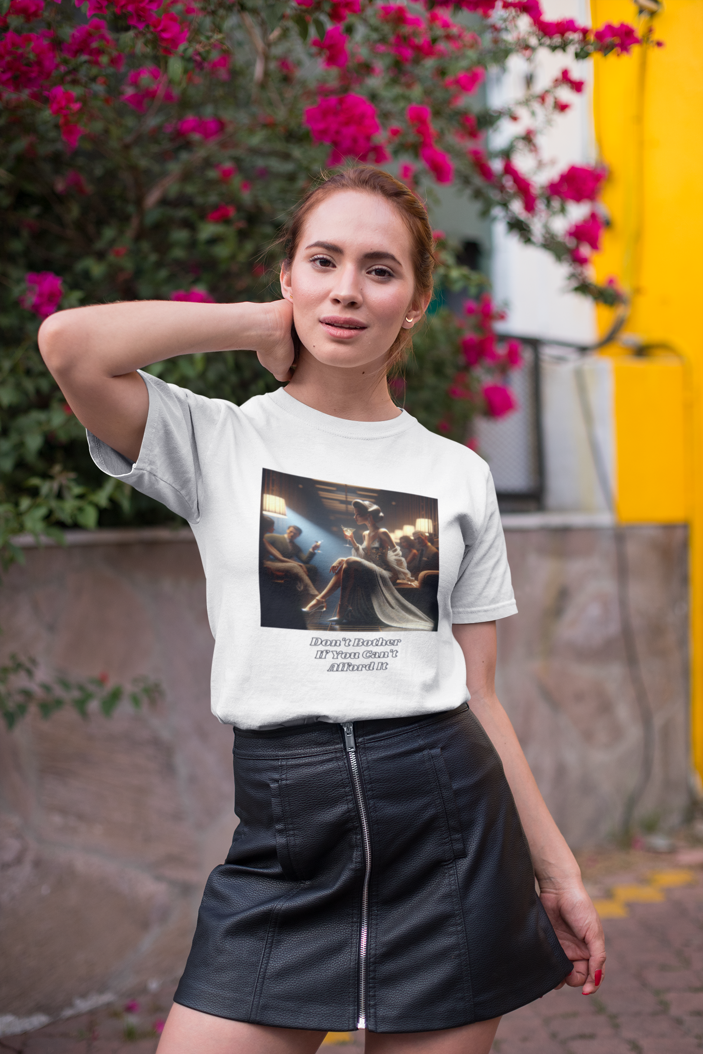 Why Bother If You Can't Afford It Tee. Stylish Graphic T-Shirt with Inspirational Quote