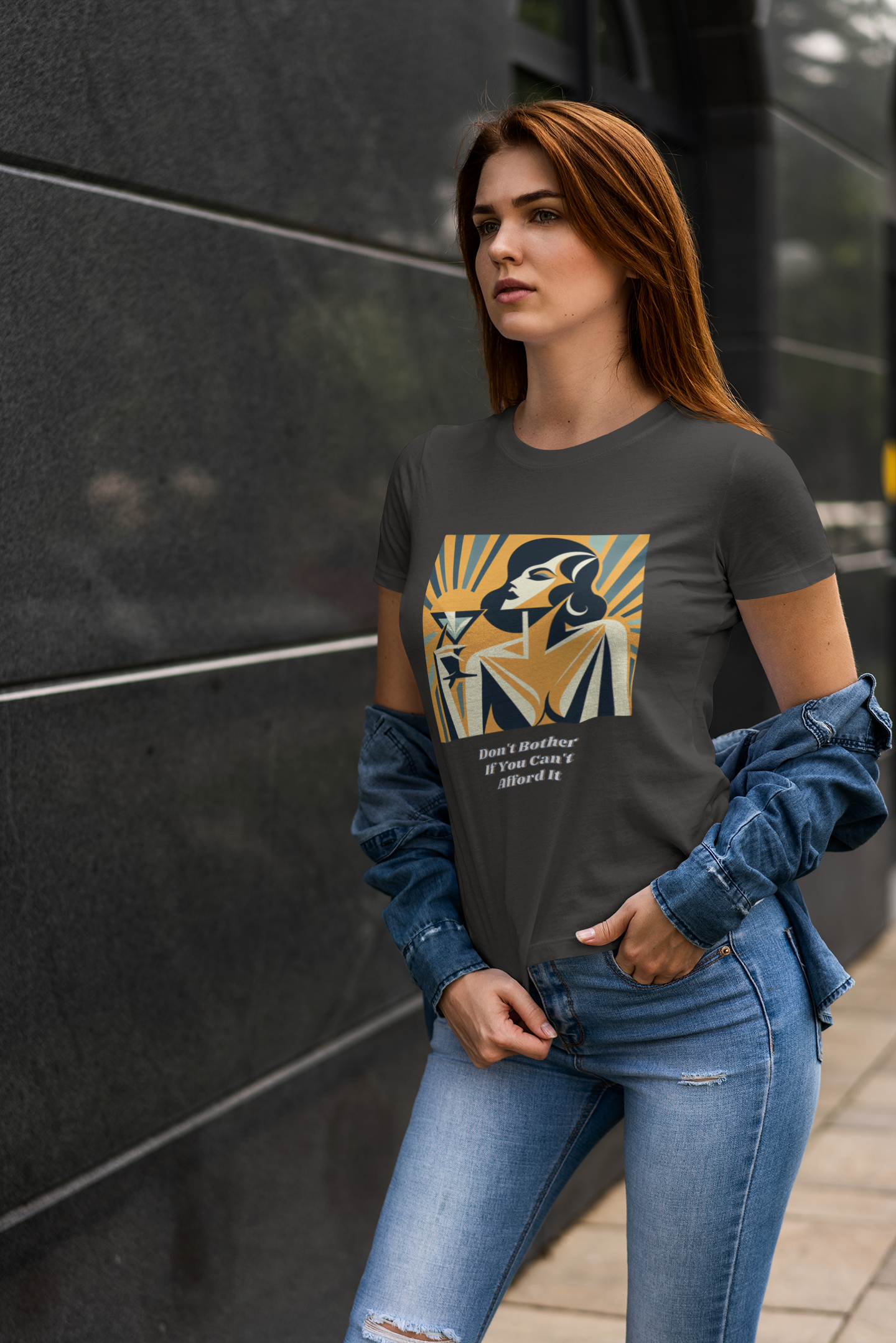 If You Can't Afford It Don't Bother Chic Cocktail Tee - Retro Style Short Sleeve Shirt, Perfect for Parties, Gifts, and Fashion Lovers