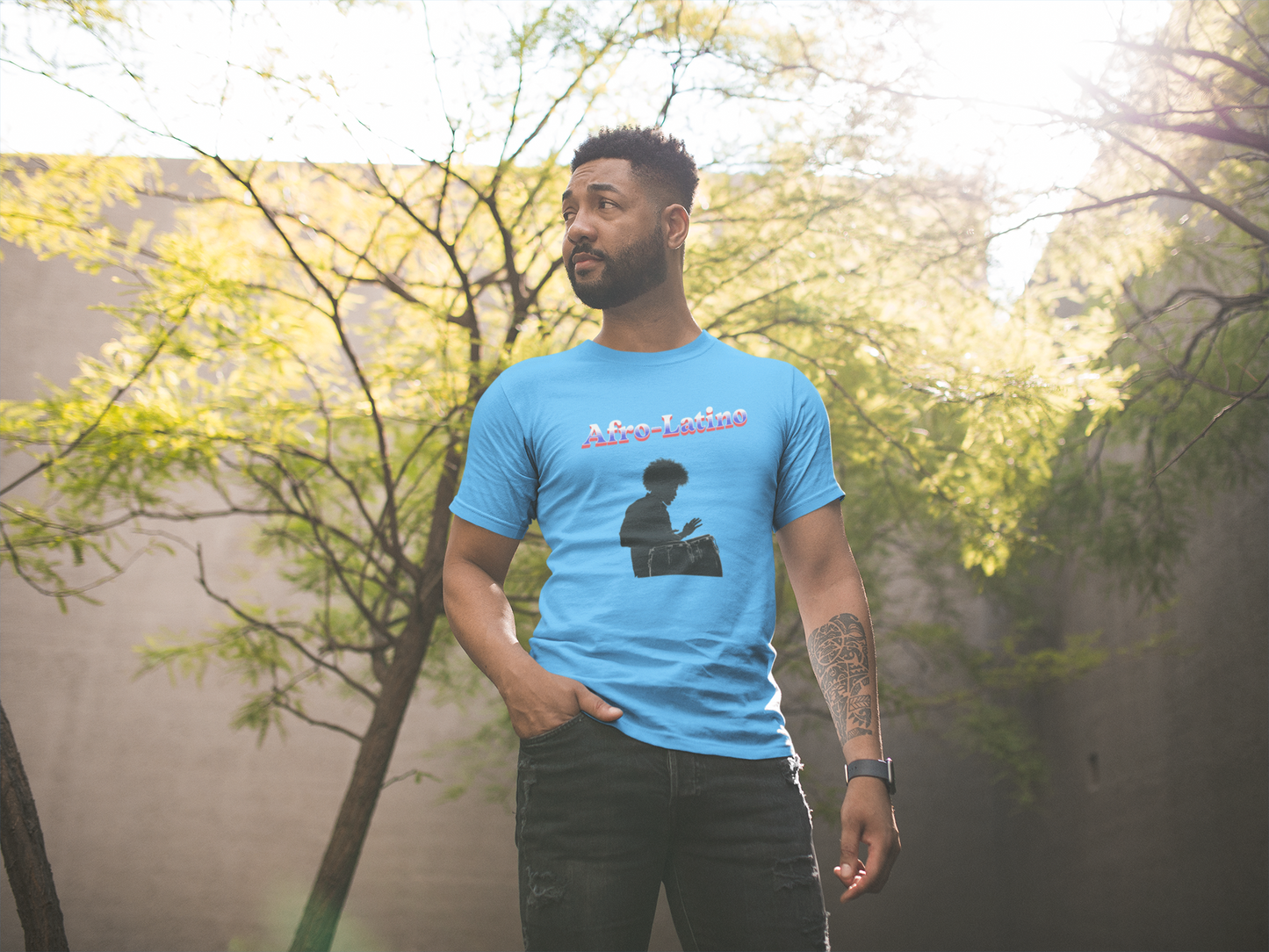 Afro-Latino Unisex Jersey Tee, Trendy Graphic Shirt, Inclusive Apparel, Gift for Hispanics, Everyday Casual Wear