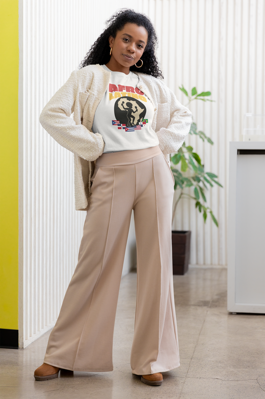 Afro-Latino T‑Shirt — Afro Latino Retro Silhouette with Flags